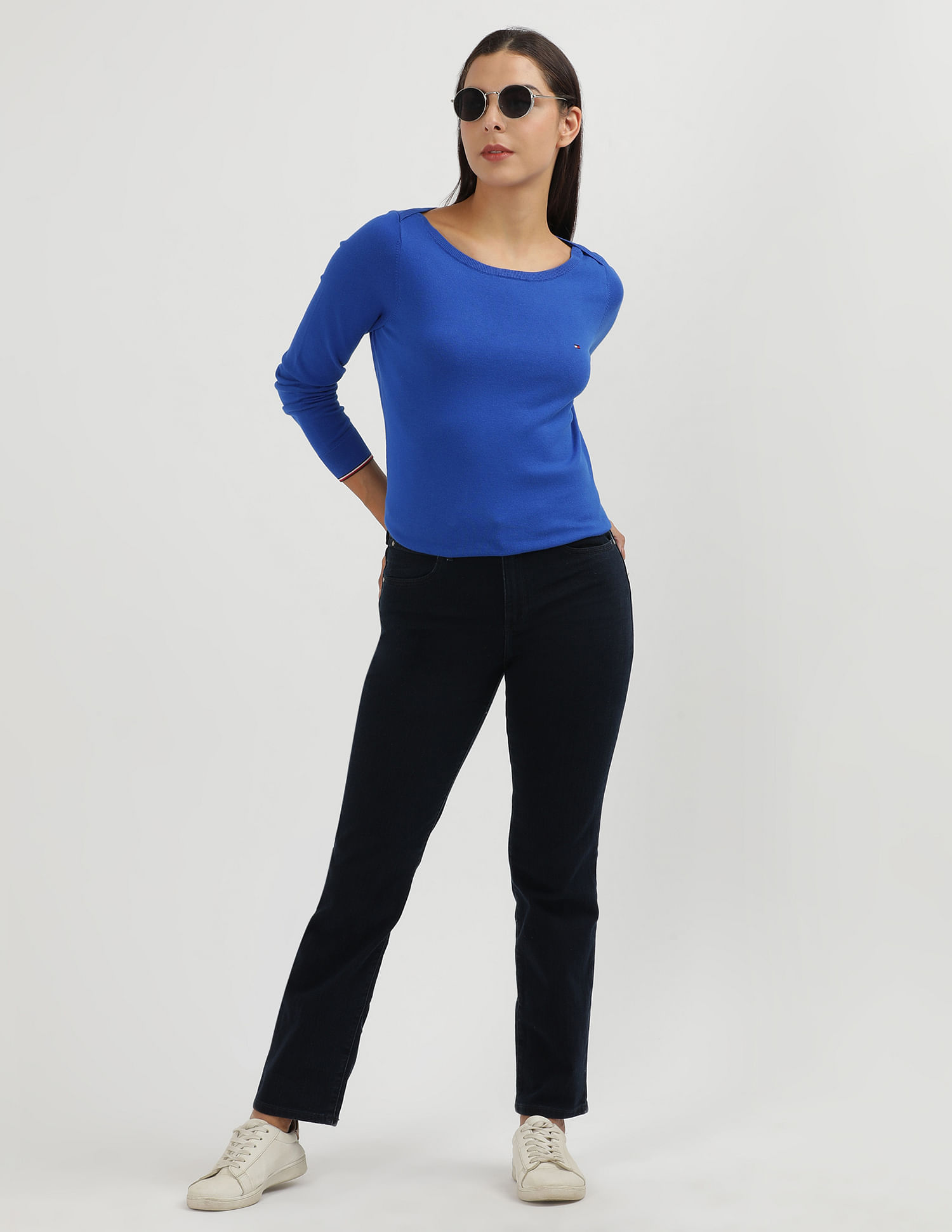 Tommy Hilfiger Boat Neck Solid Sweater