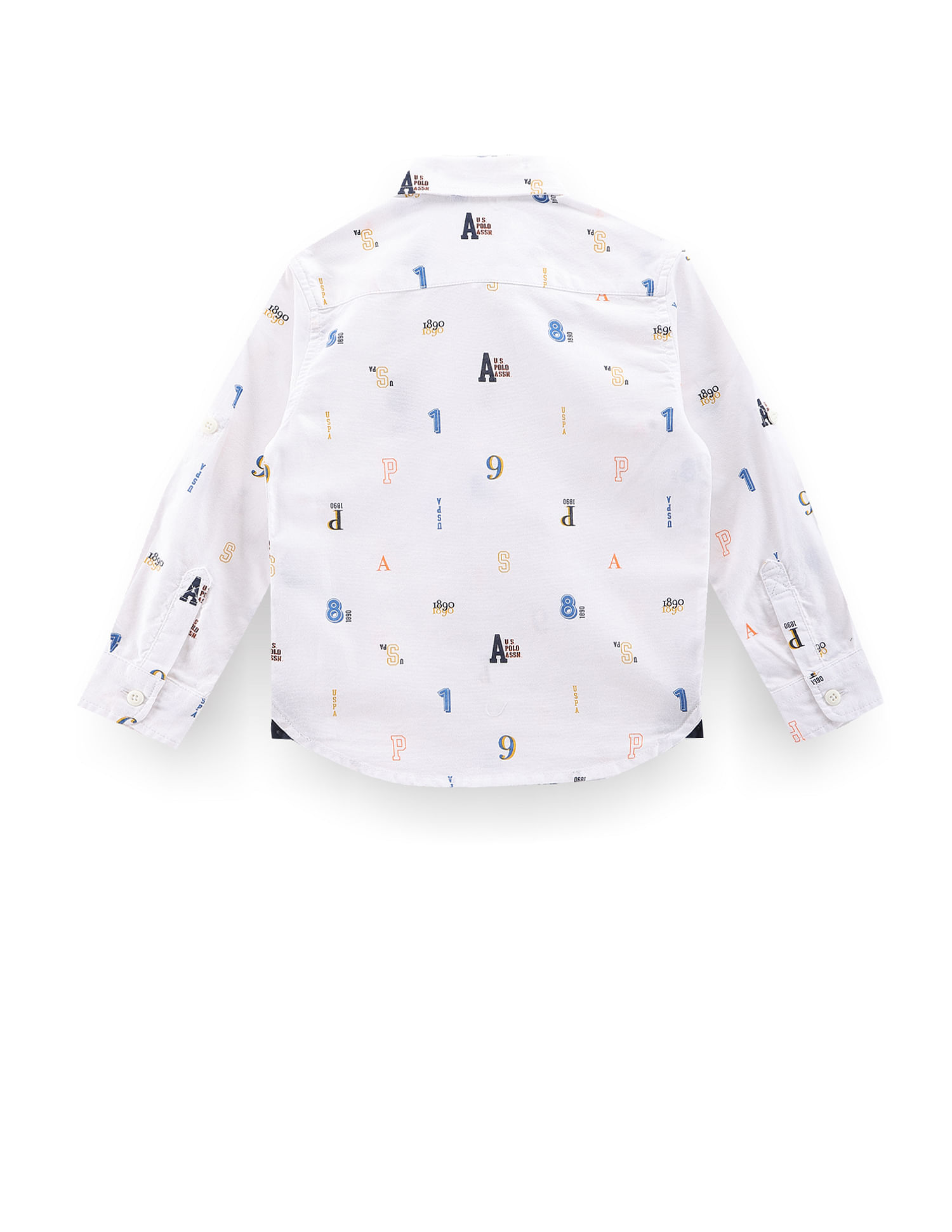 U.S. Polo Assn. Kids Boys Typography Print Dobby Cotton Shirt