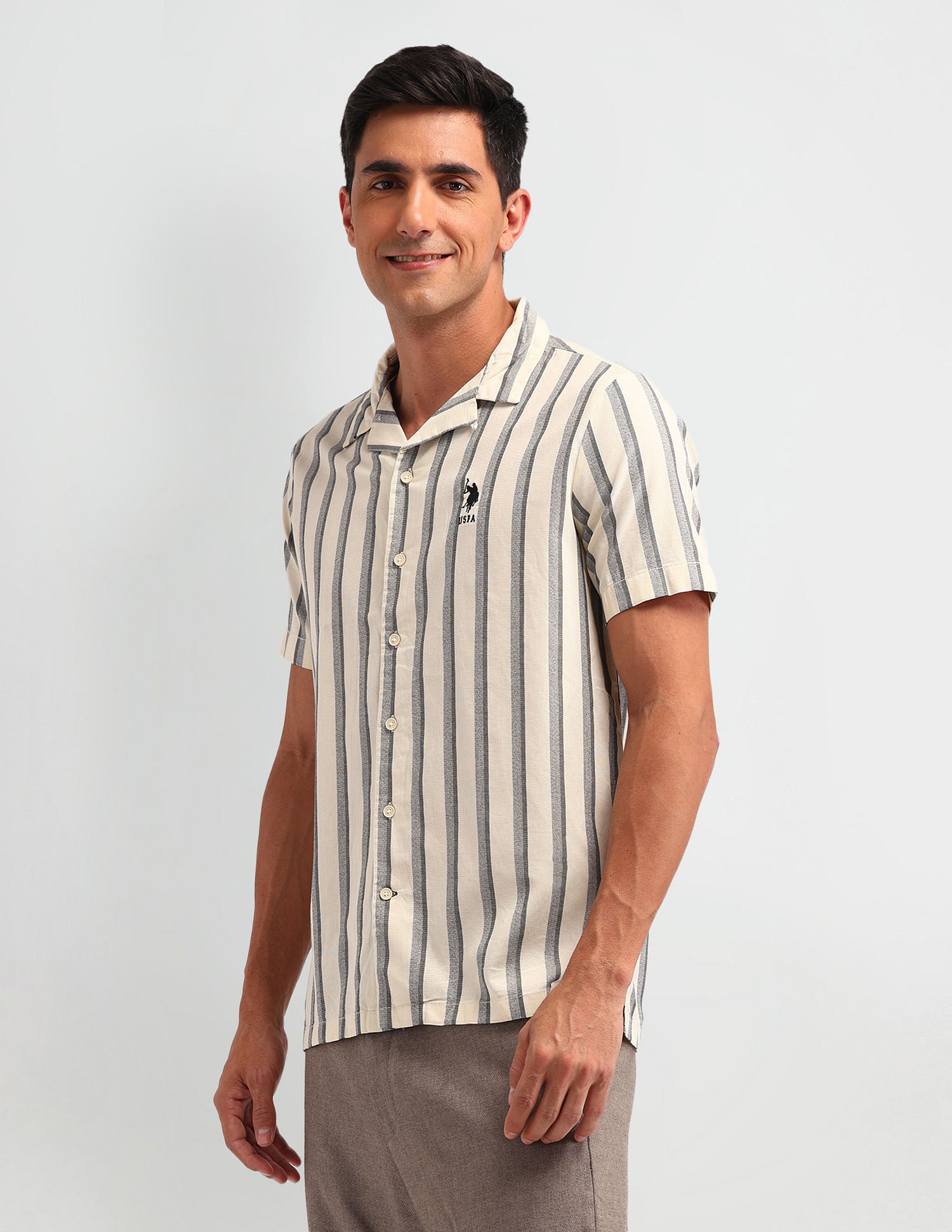 U.S. Polo Assn. Denim Co. Vertical Striped Slim Fit Shirt
