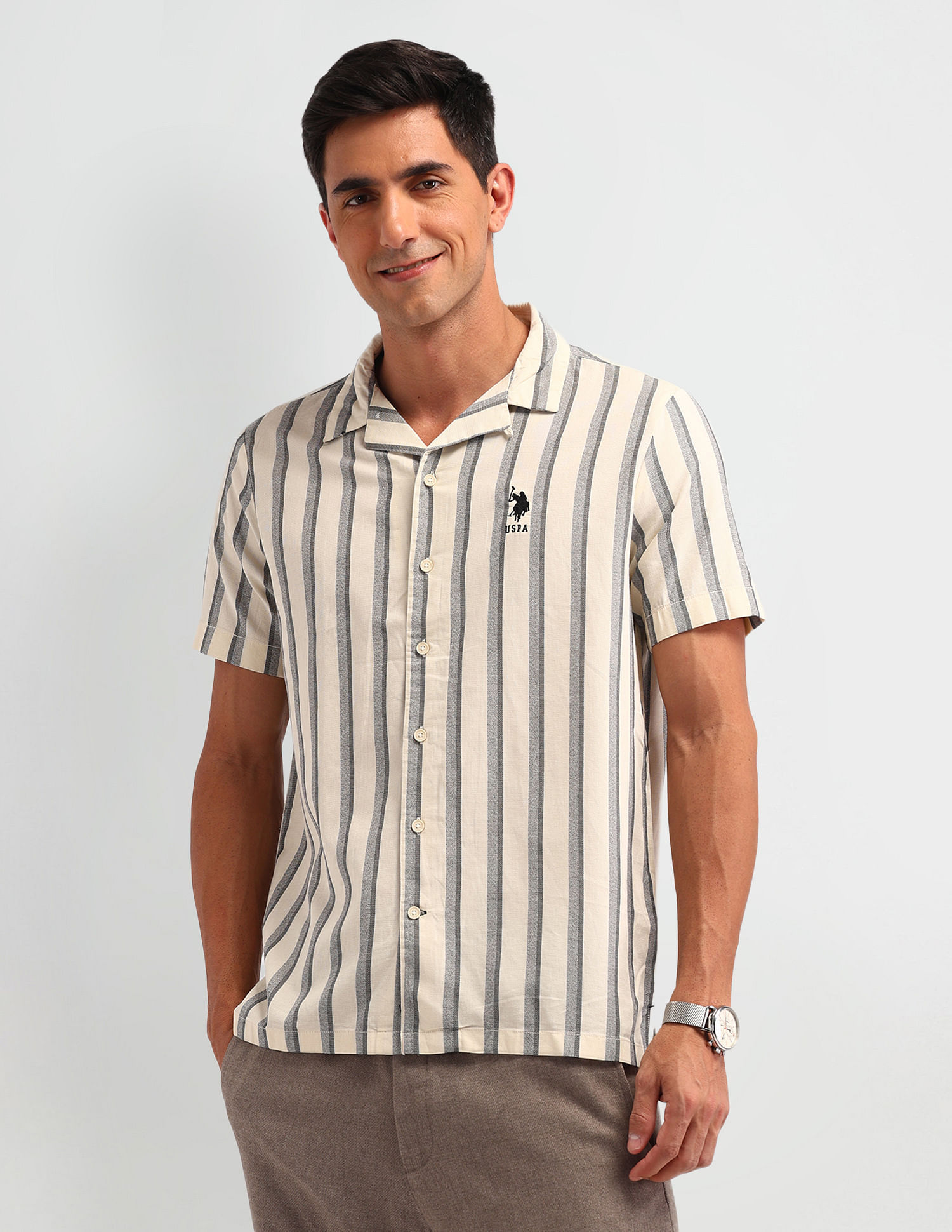 U.S. Polo Assn. Denim Co. Vertical Striped Slim Fit Shirt