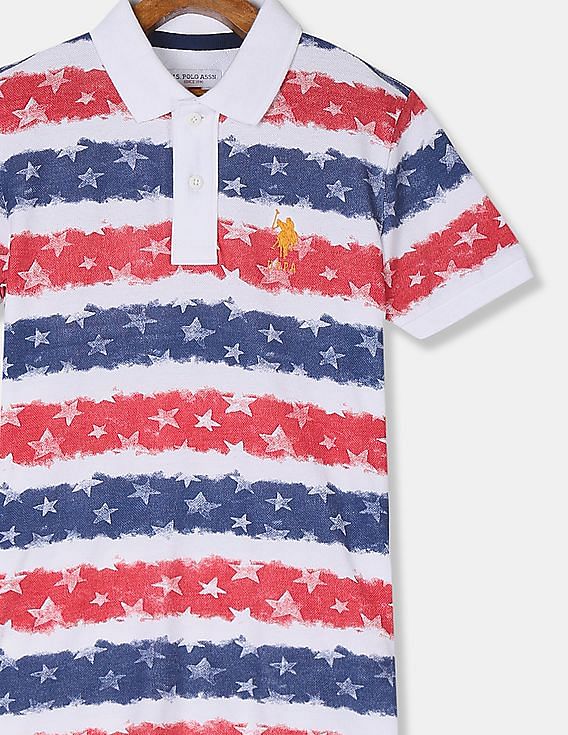 american flag men's polo shirt