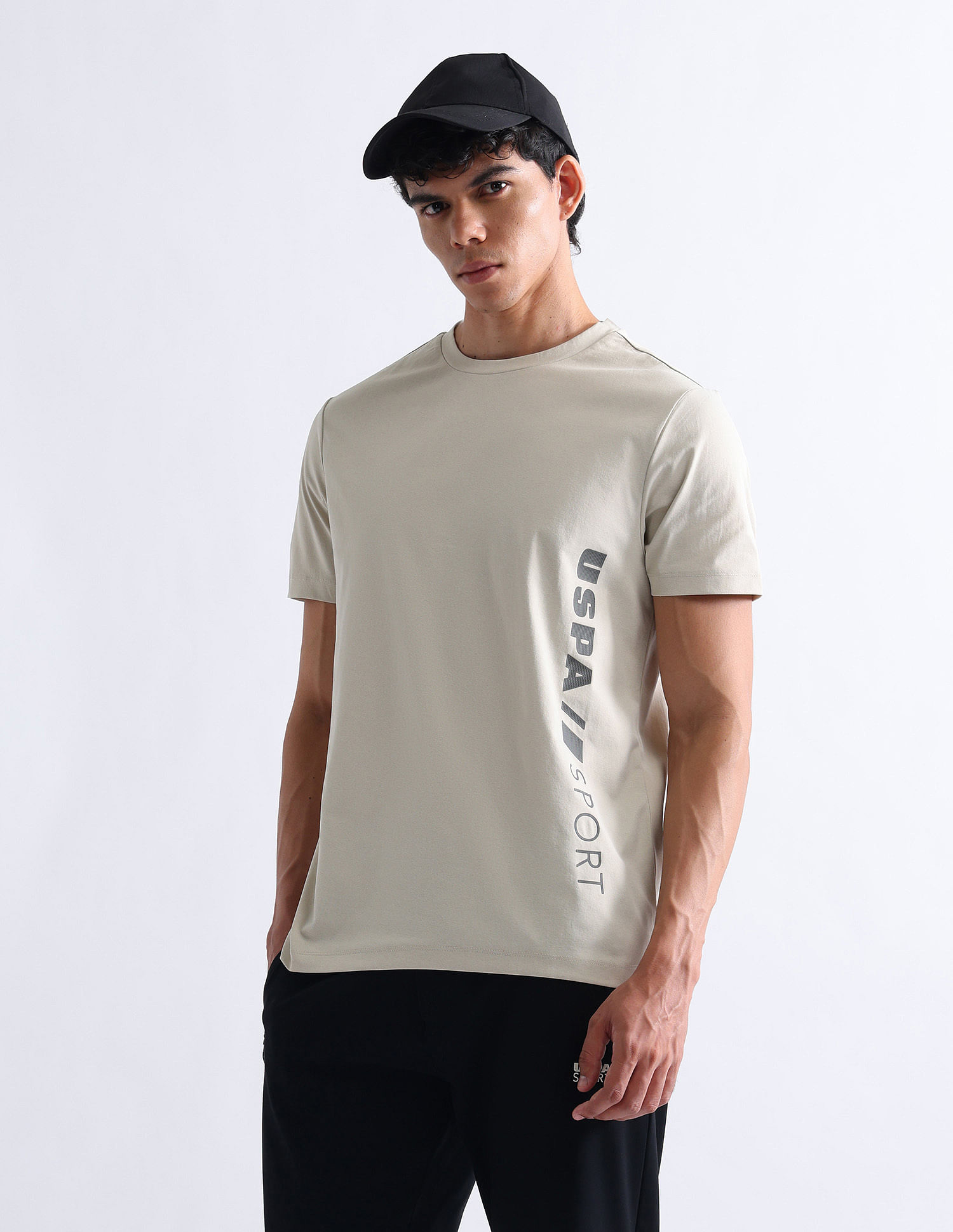 USPA Active Brand Printed Slim Fit T-Shirt