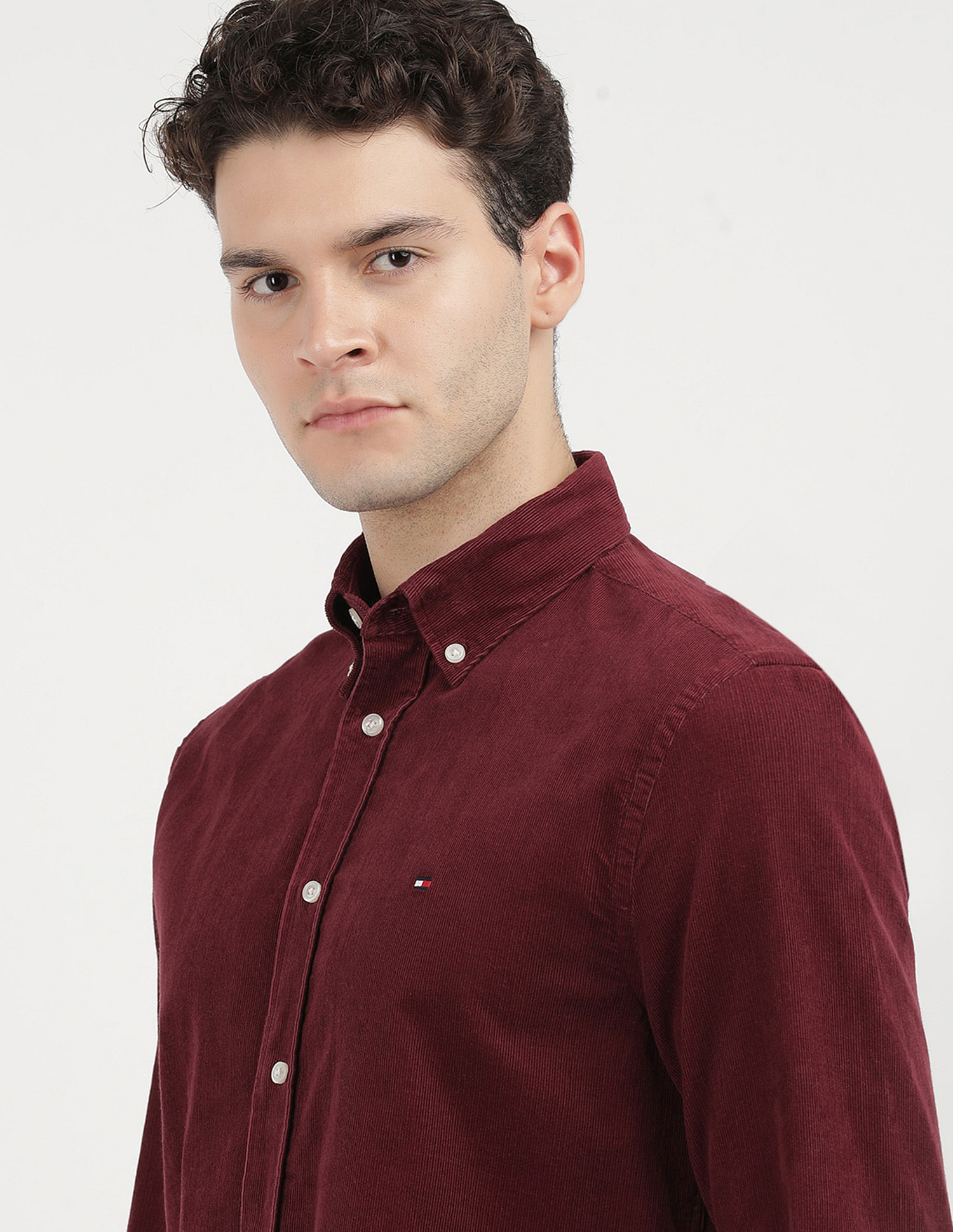 Tommy Hilfiger Solid Corduroy Regular Fit  Shirt