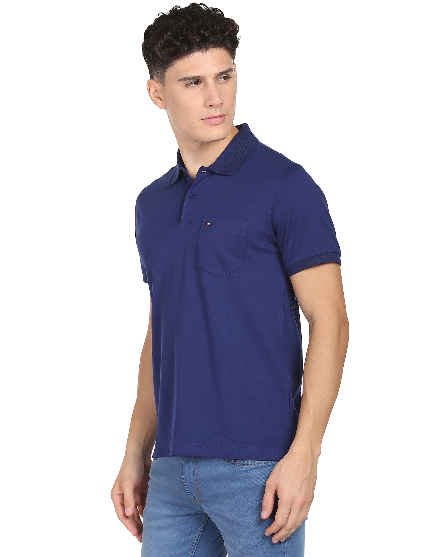 AD by Arvind Chest Pocket Easy Polo Shirt