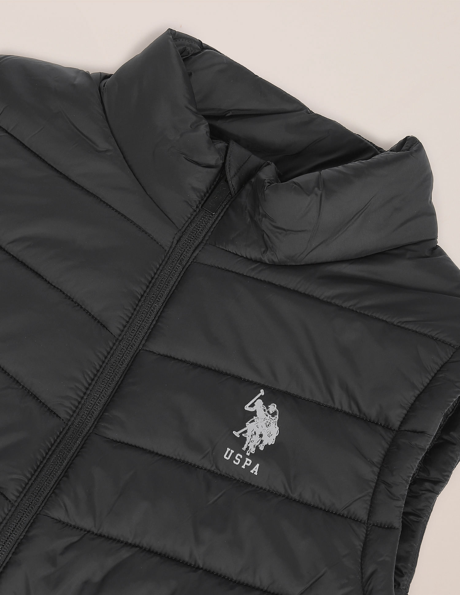 U.S. Polo Assn. High Neck Sleeveless Quilted Jacket