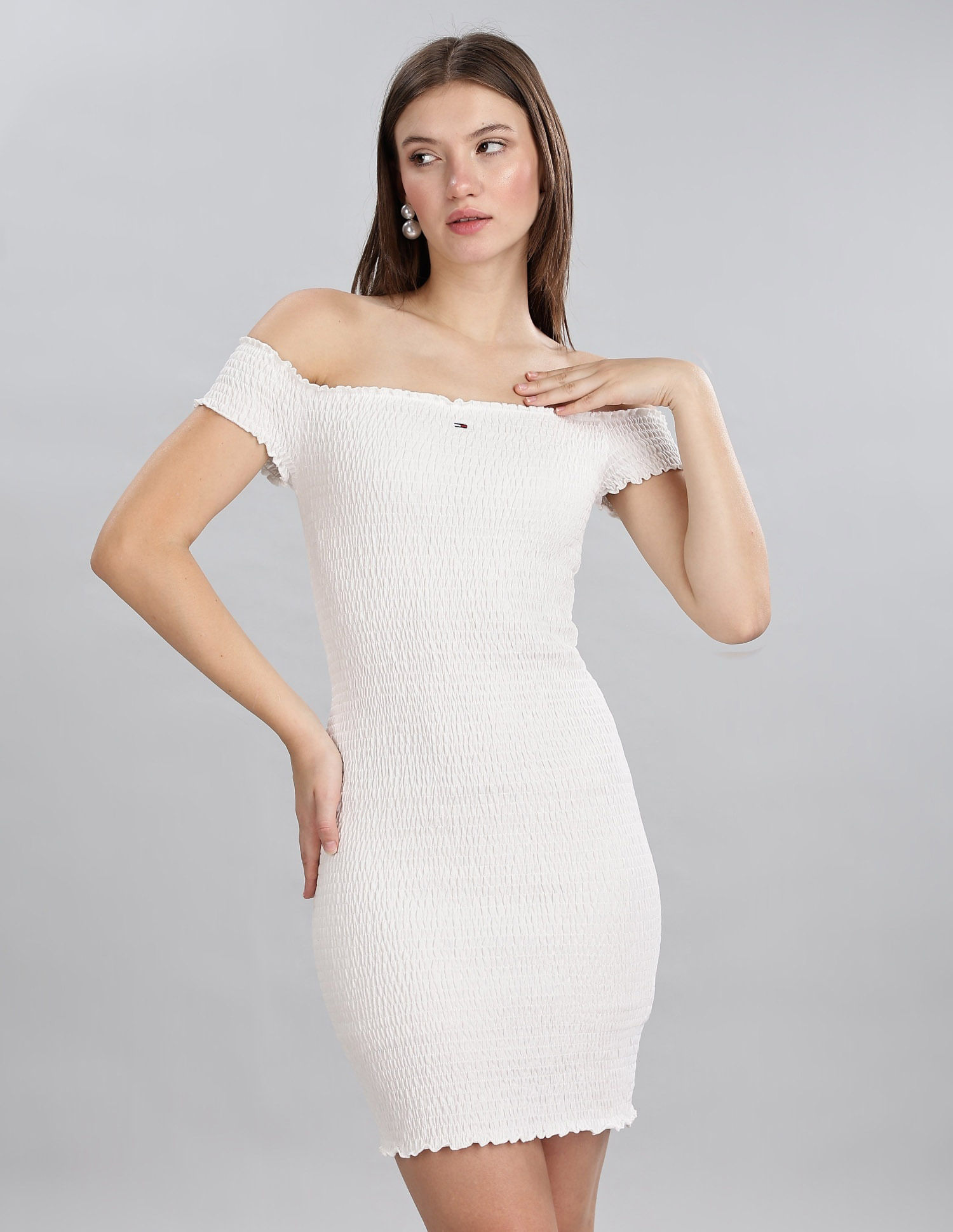Tommy Hilfiger Womens White Solid Dresses