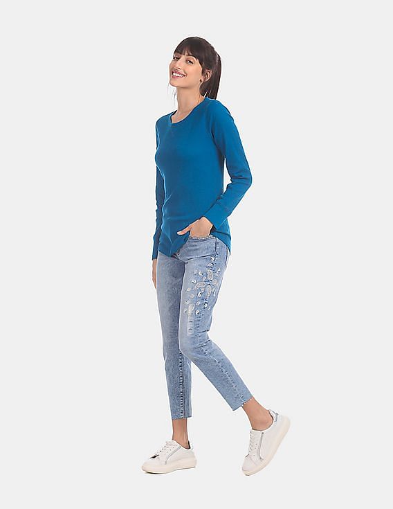 Buy GAP Blue Long Sleeve Waffle Knit T-Shirt - NNNOW.com