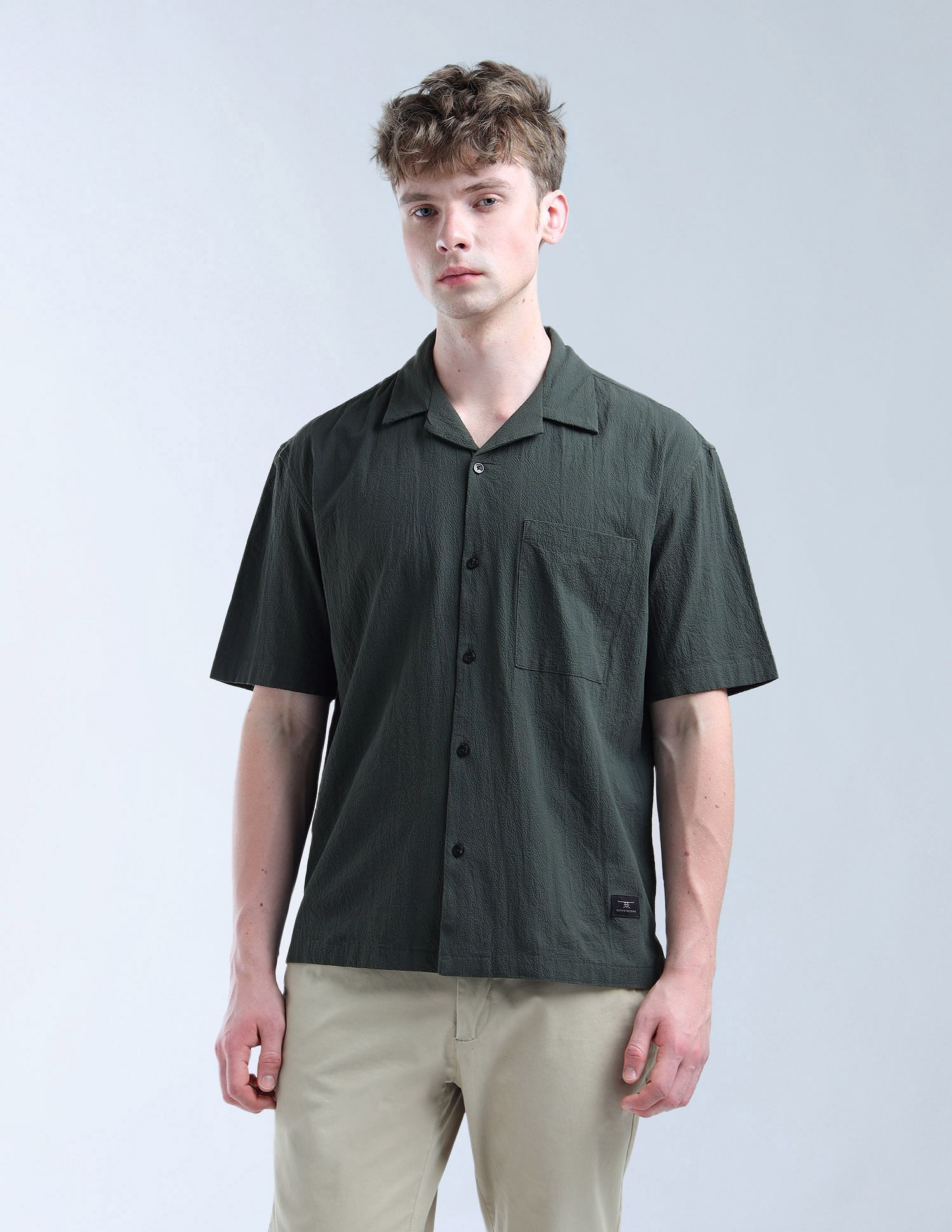 Flying Machine Textured Oversized Fit Digitopia Shirt