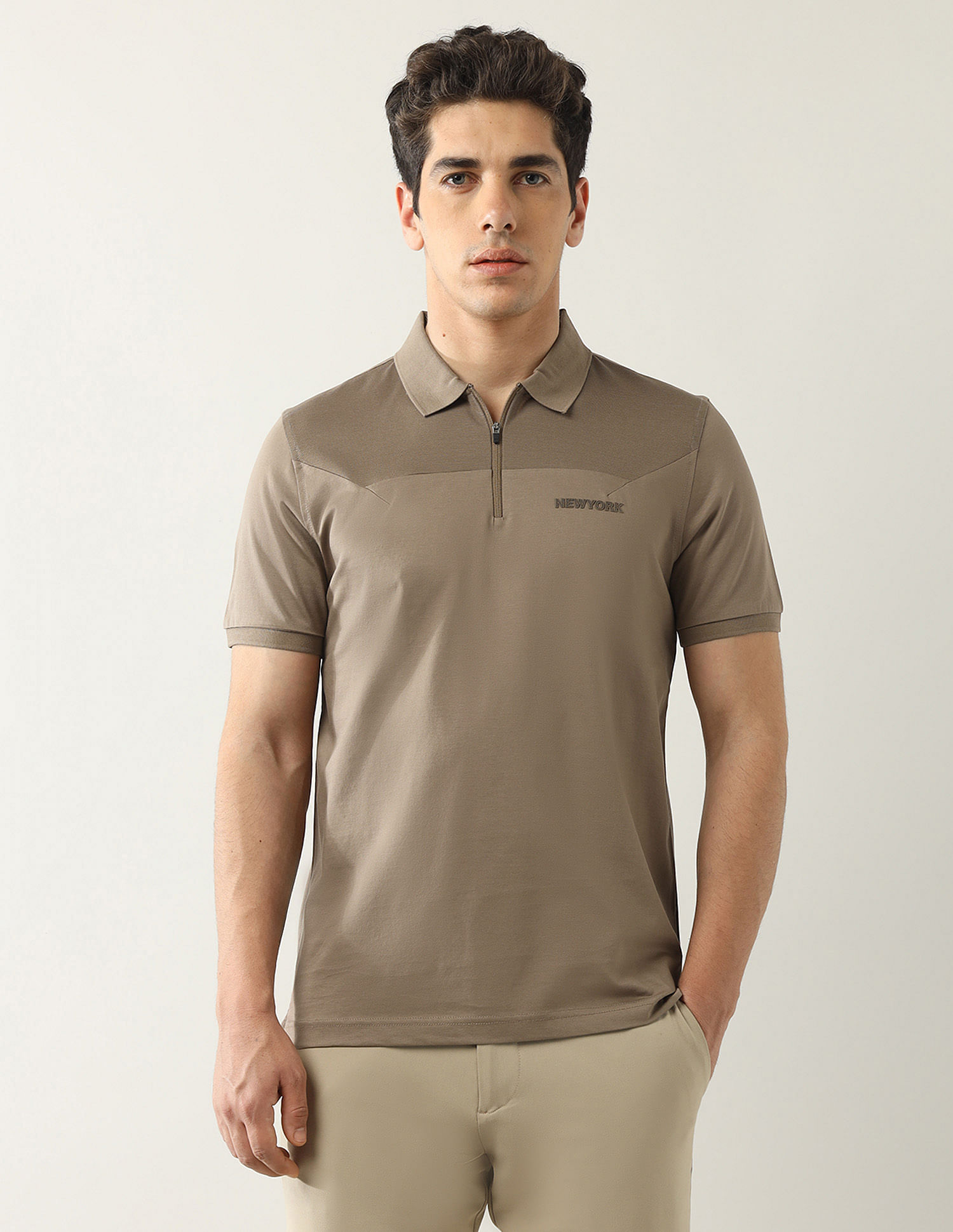 Arrow Newyork Solid Pure Cotton Polo Shirt