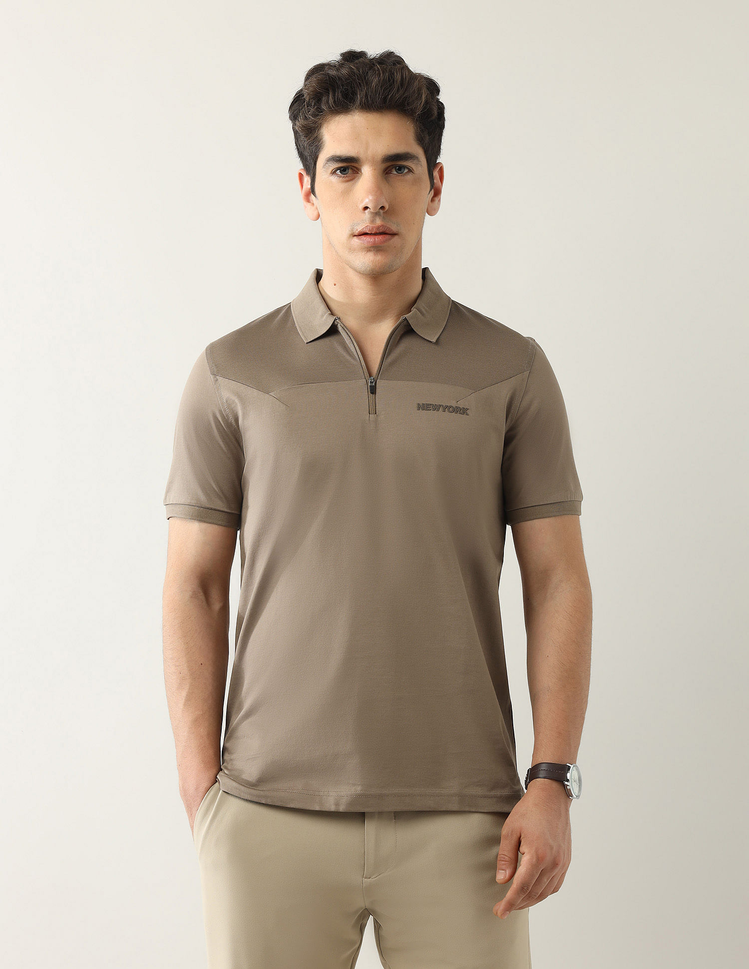 Arrow Newyork Solid Pure Cotton Polo Shirt