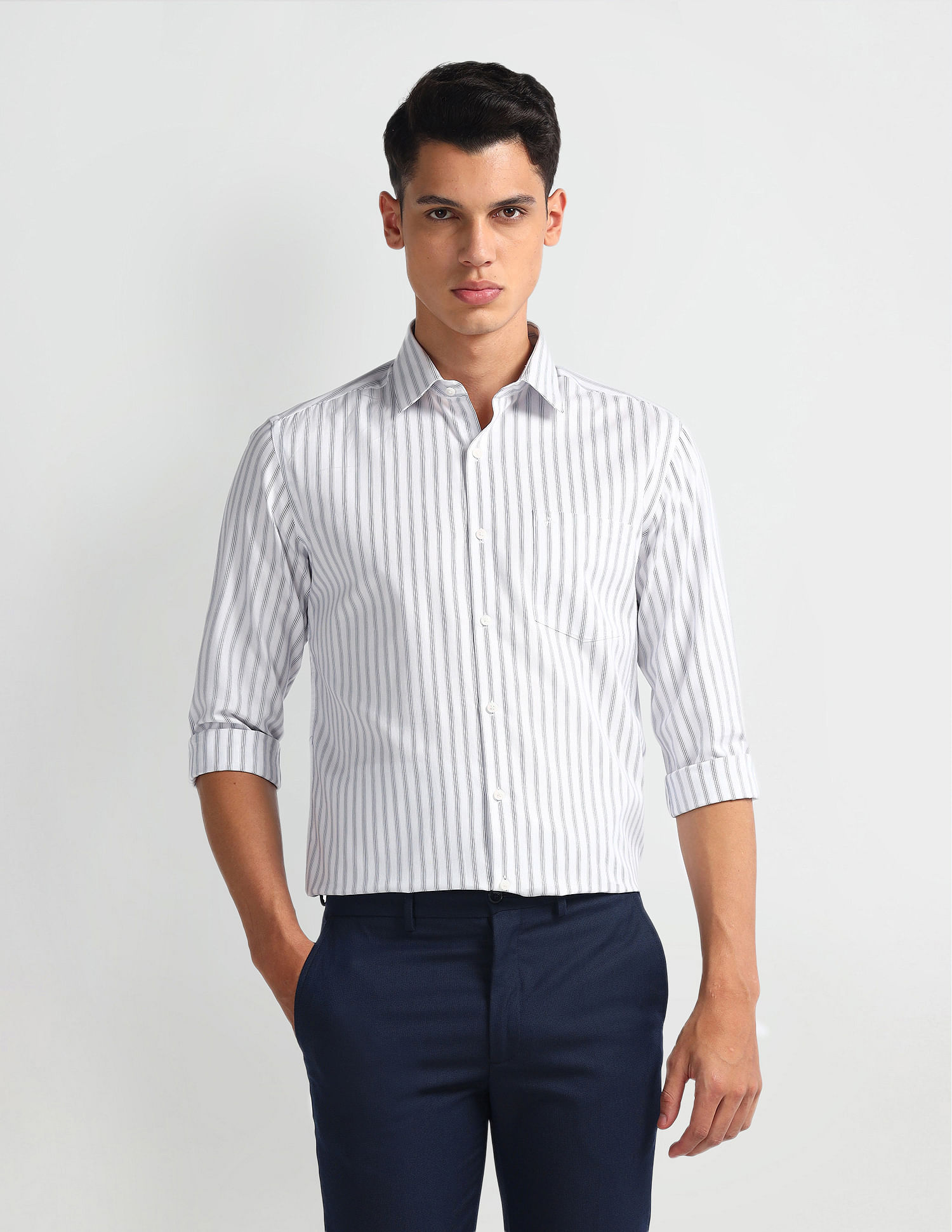 Arrow Vertical Stripe Cotton Shirt