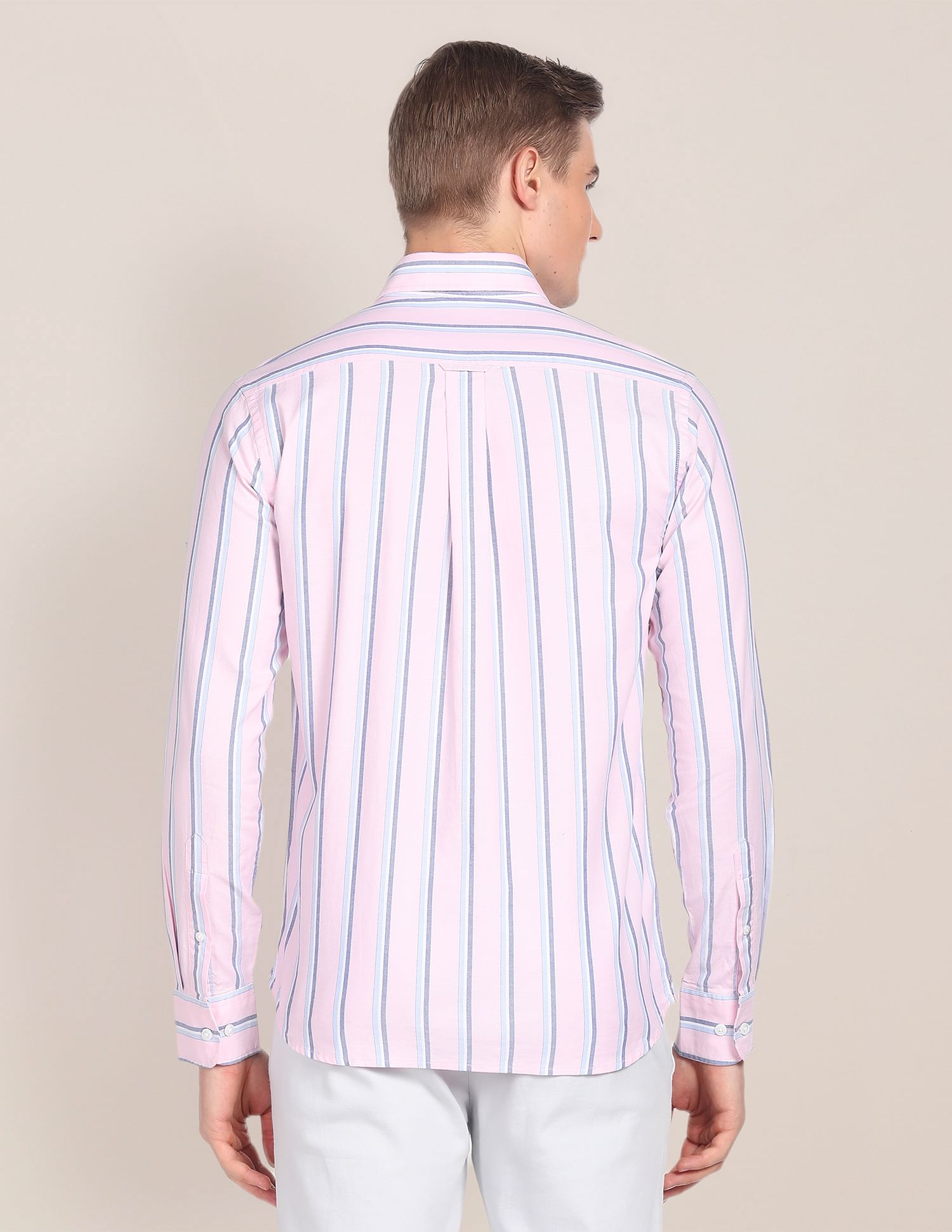 Faherty Isle Polo Sz Lg 100% Organic Cotton Pink Blue Stripe Polo Shirt hotsell A21-767