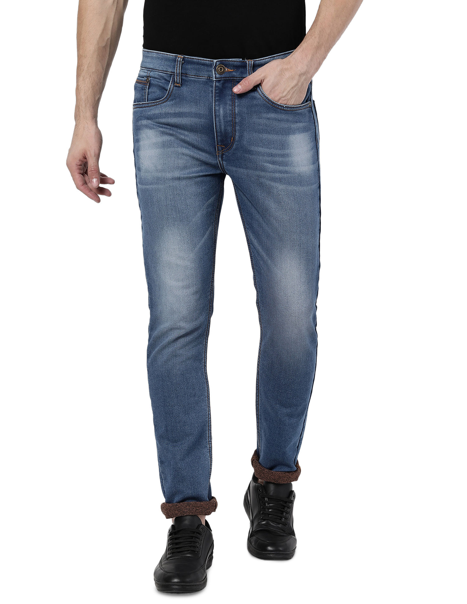AD by Arvind Mid Rise Stone Wash Jeans