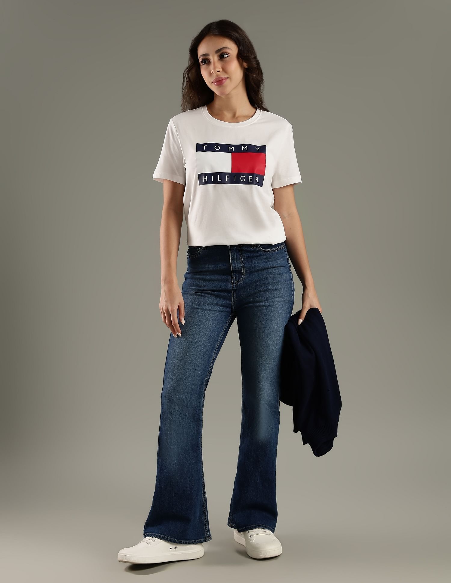 Tommy Hilfiger F25HWKT132 WHITE Womens T-Shirt