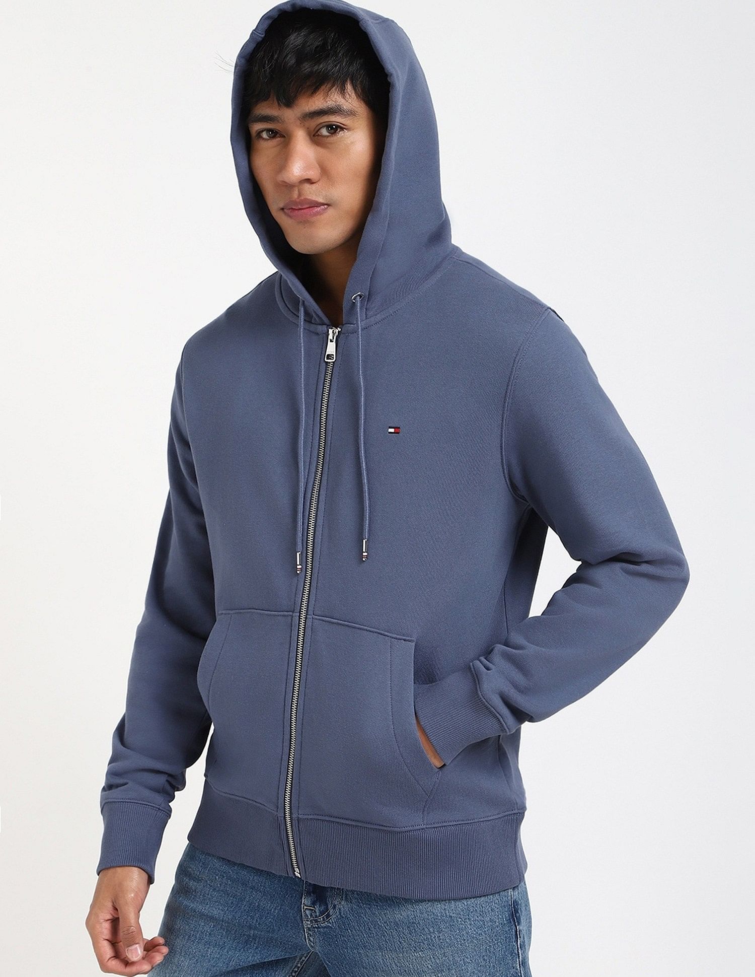Tommy Hilfiger Solid Regular-Fit Cotton Hodded Sweatshirt