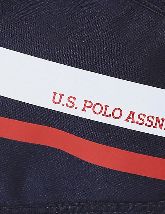 U.S. Polo Assn. Unisex Adults Navy Triple Layer Washable Anti Bacterial Striped Face Masks - Pack Of 3