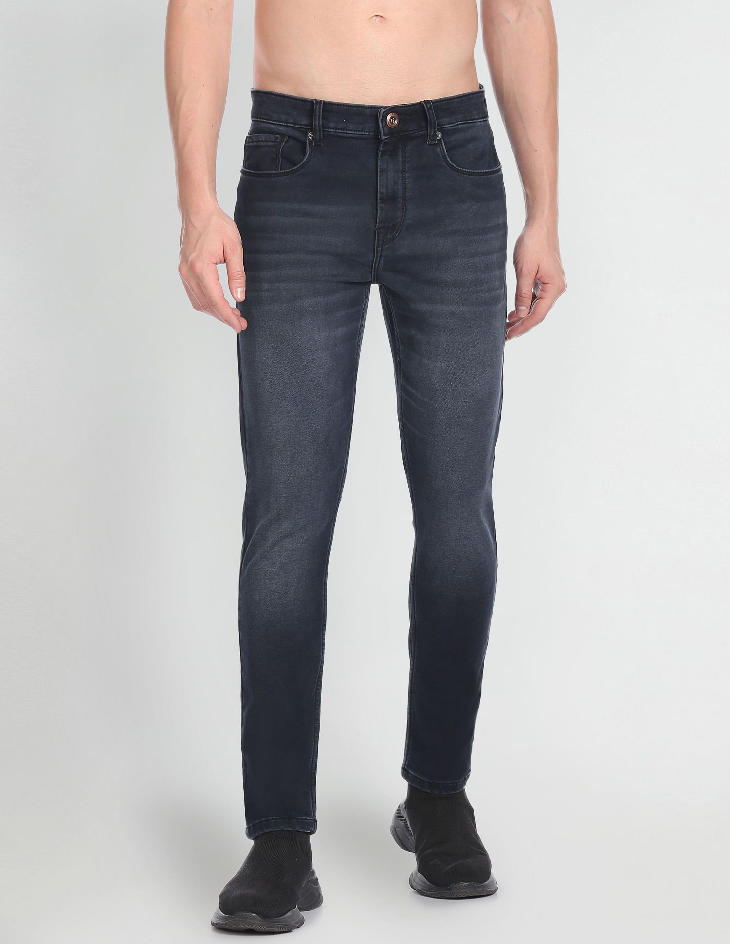 Flying Machine Stone Wash Slash Slim Fit Jeans
