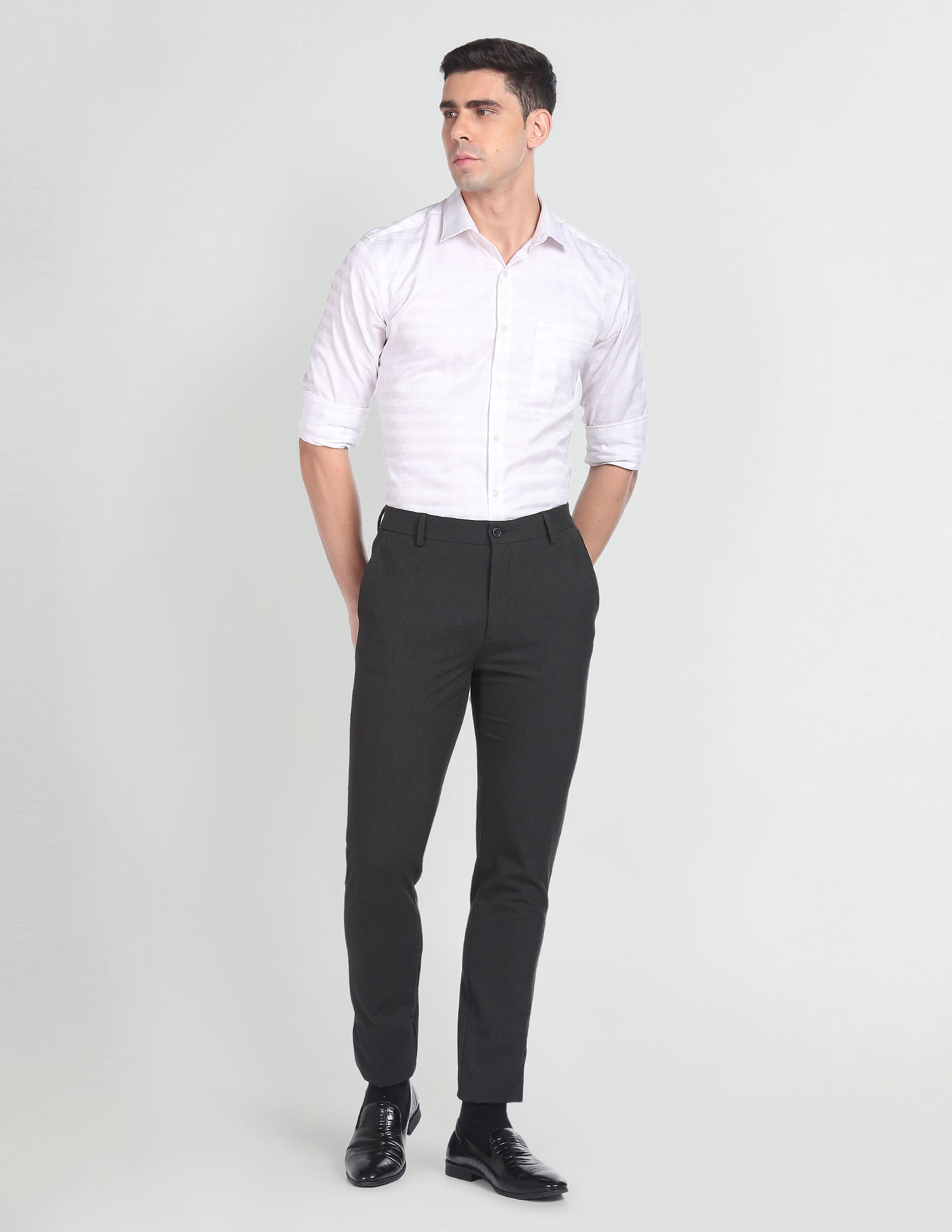 Arrow Newyork Jackson Super Slim Fit Heathered Trousers