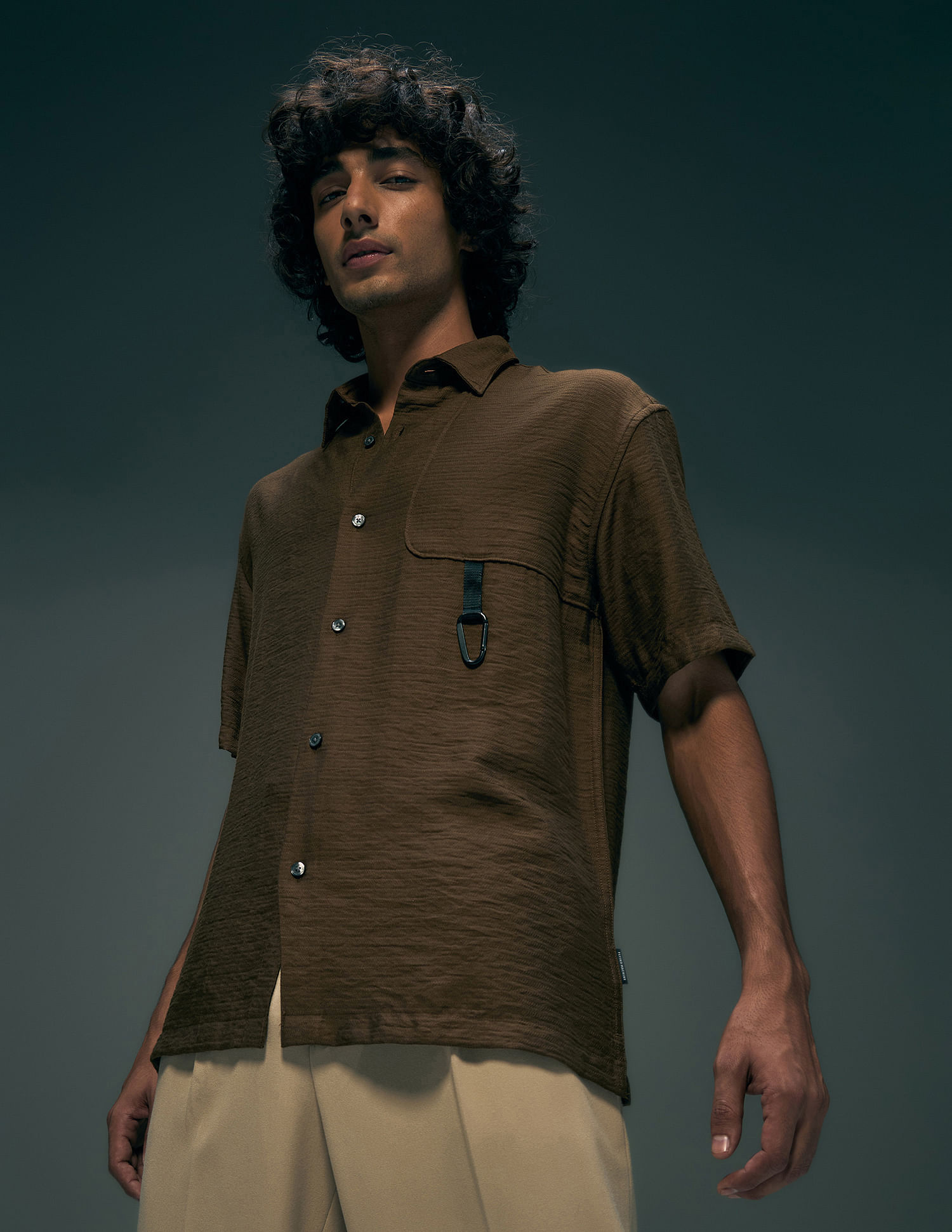 Flying Machine Textured Oversized Fit Shirt