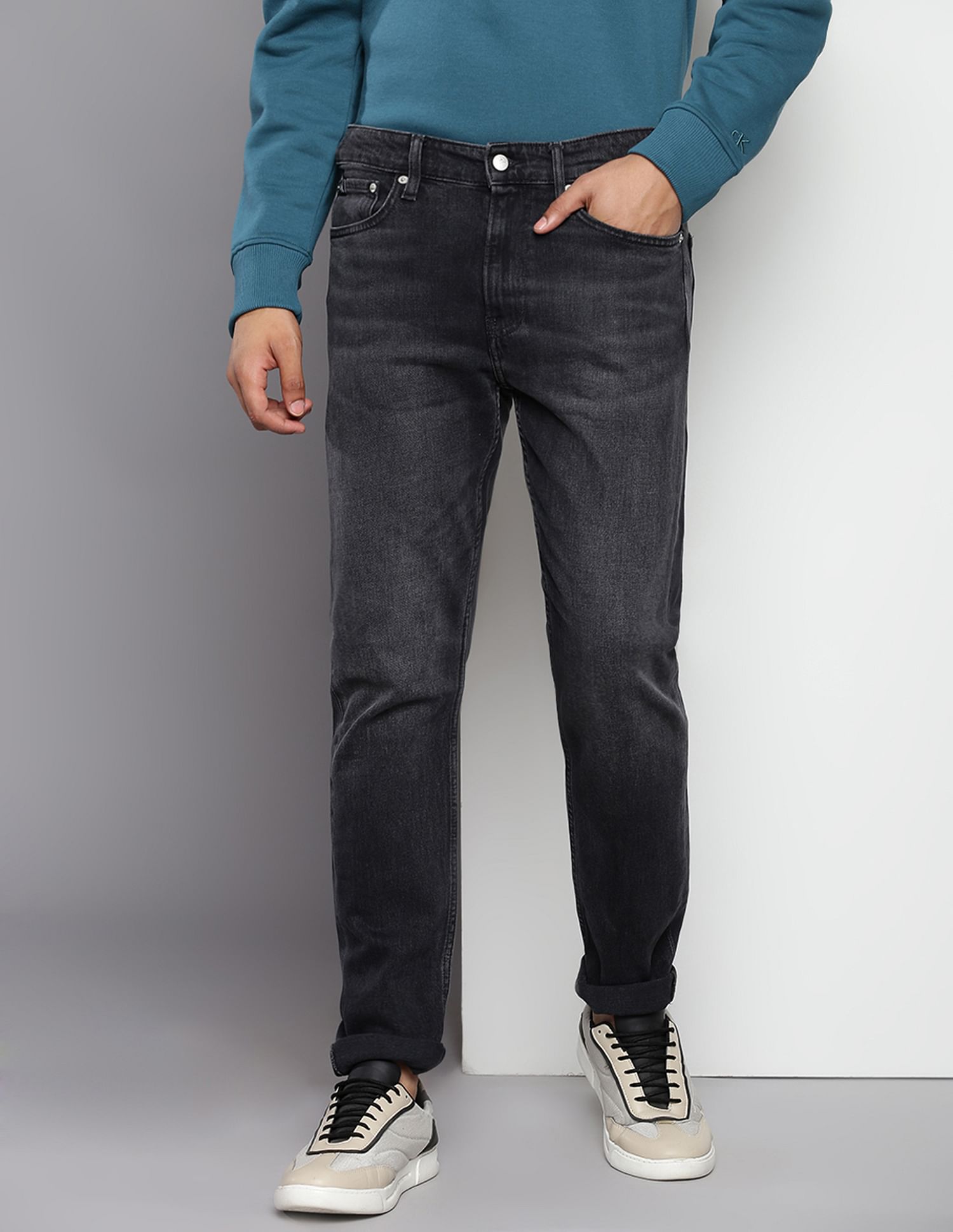 Calvin Klein Mid Rise Slim Tapered Fit Jeans