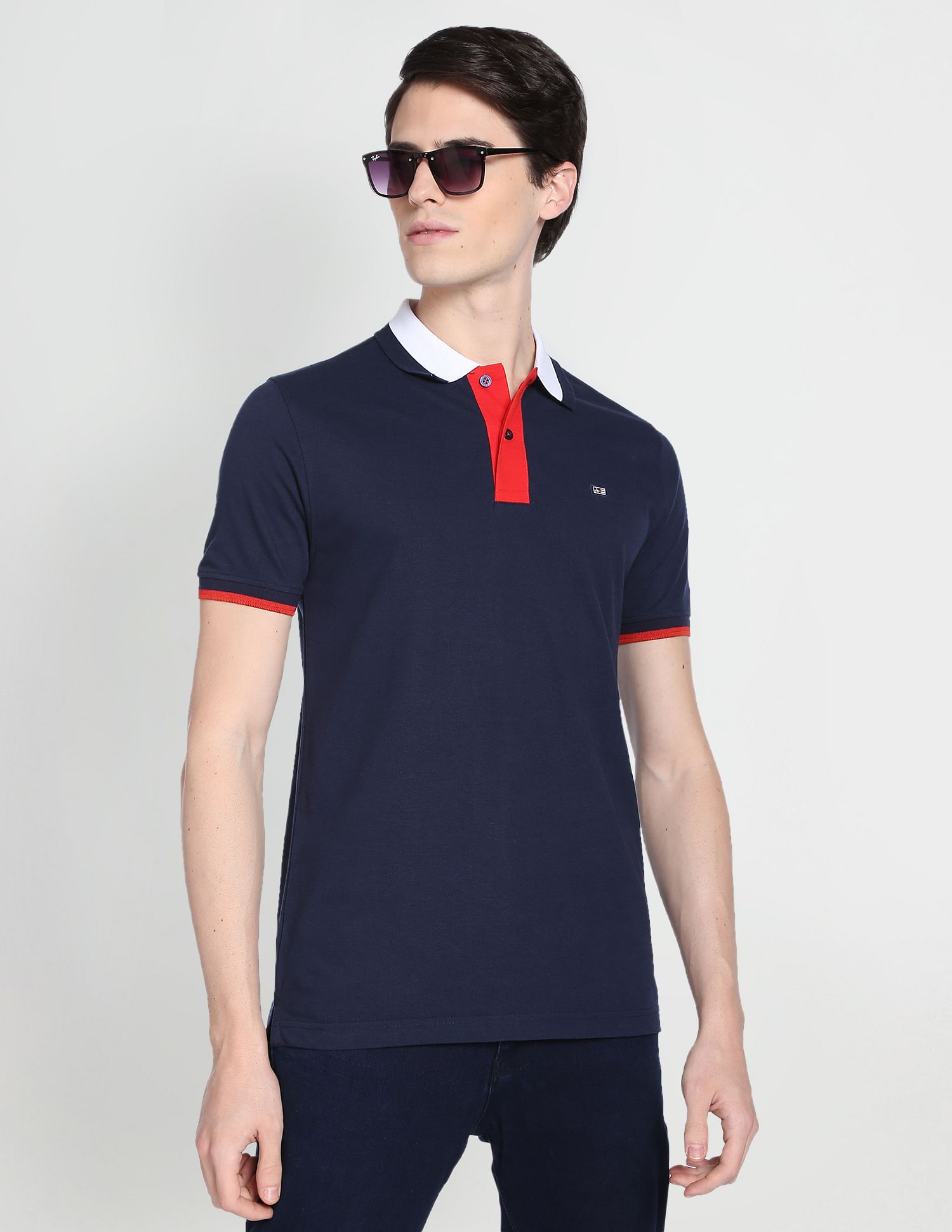 Arrow Sports Contrast Collar Polo Shirt