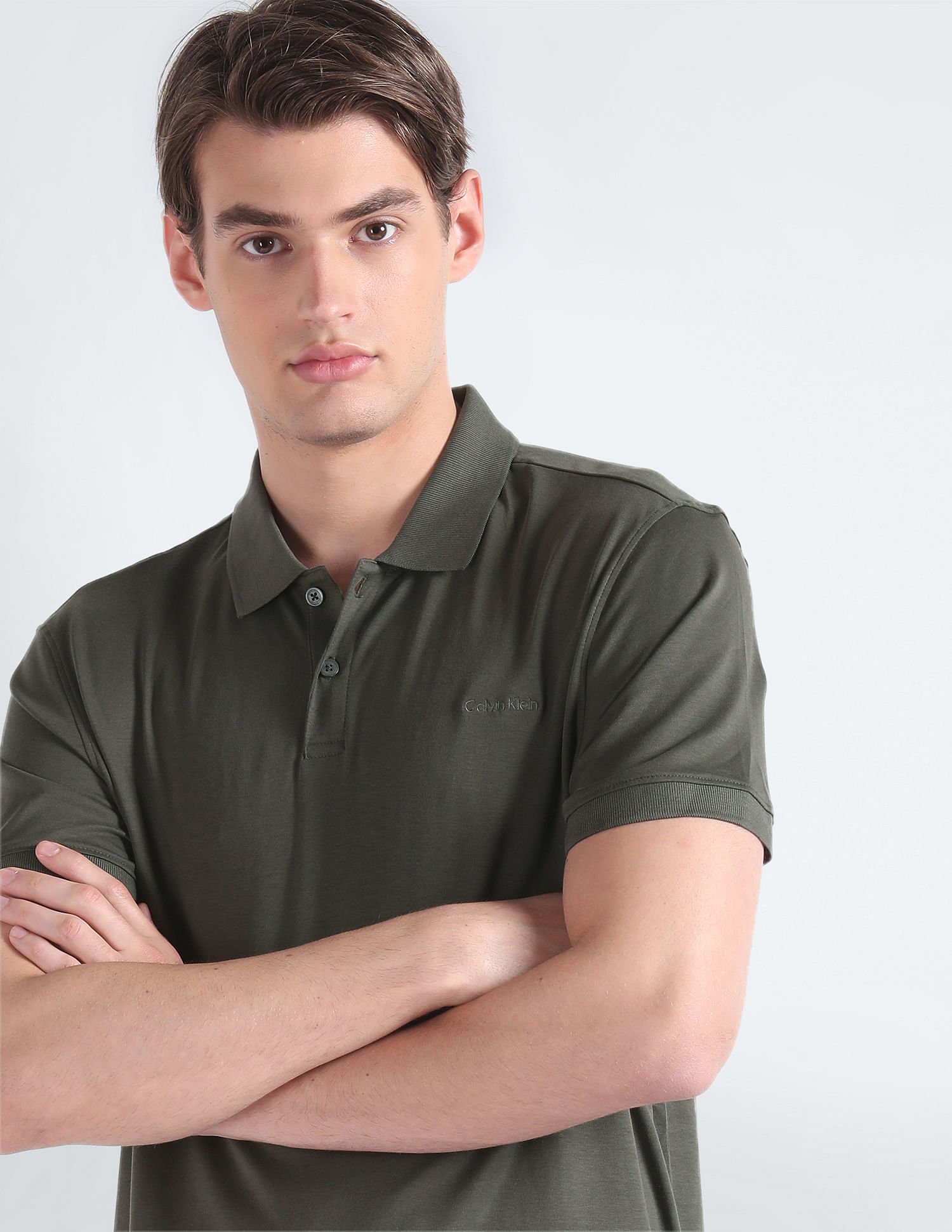 Buy Calvin Klein Cotton Liquid Touch Solid Polo Shirt - NNNOW.com