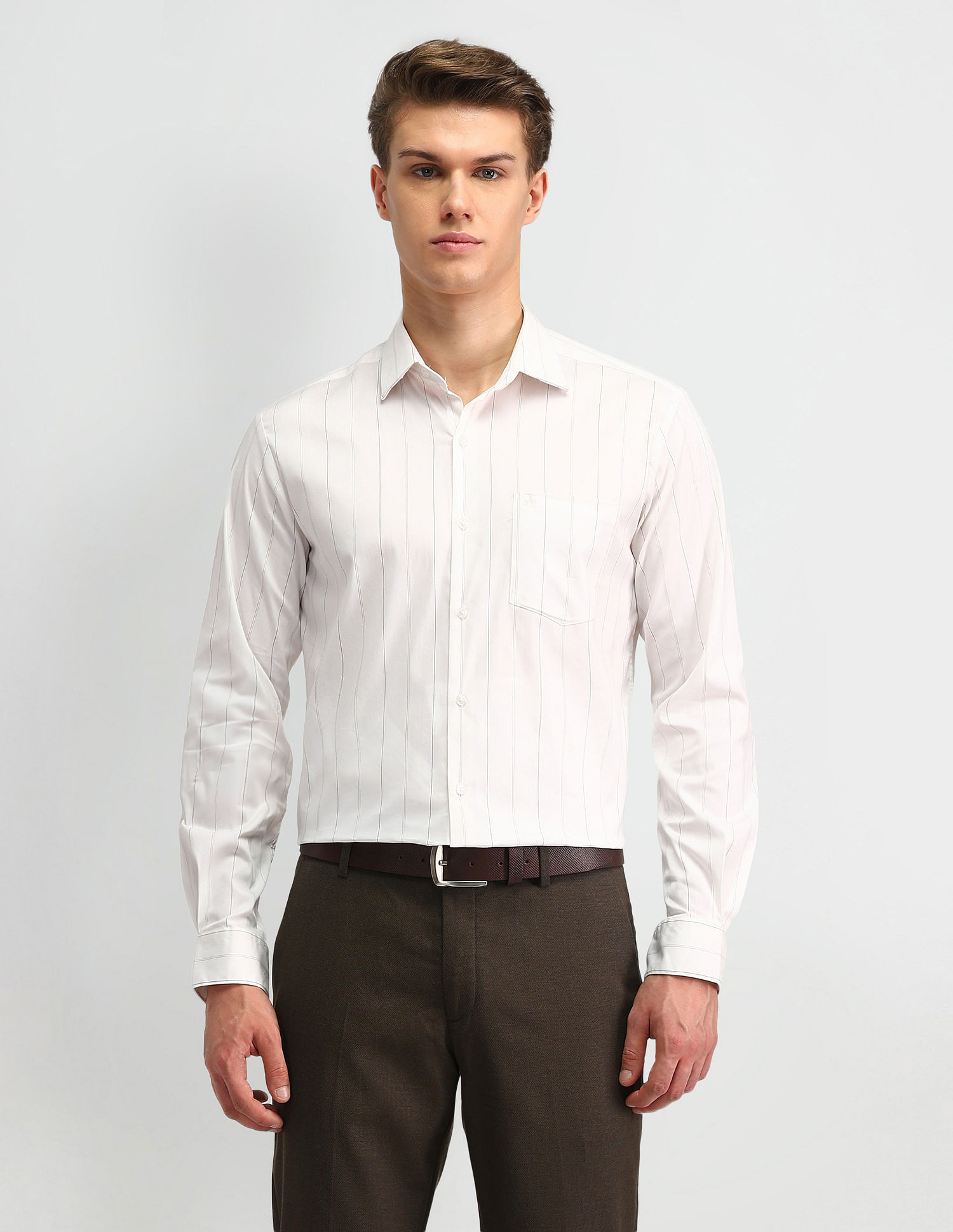 Arrow Slim Fit Dobby All-Over Pattern Shirt