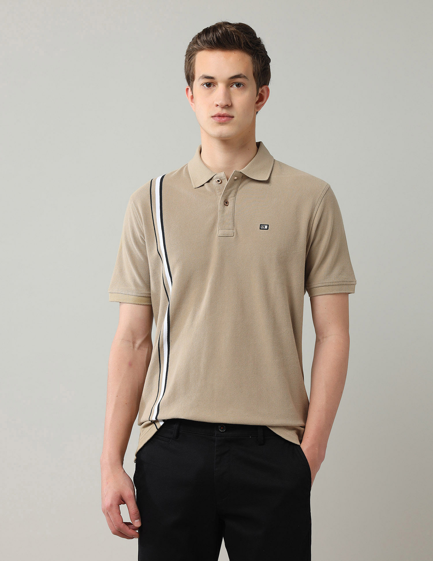 Arrow Sport Vertical Striped Regular Fit Polo Shirt