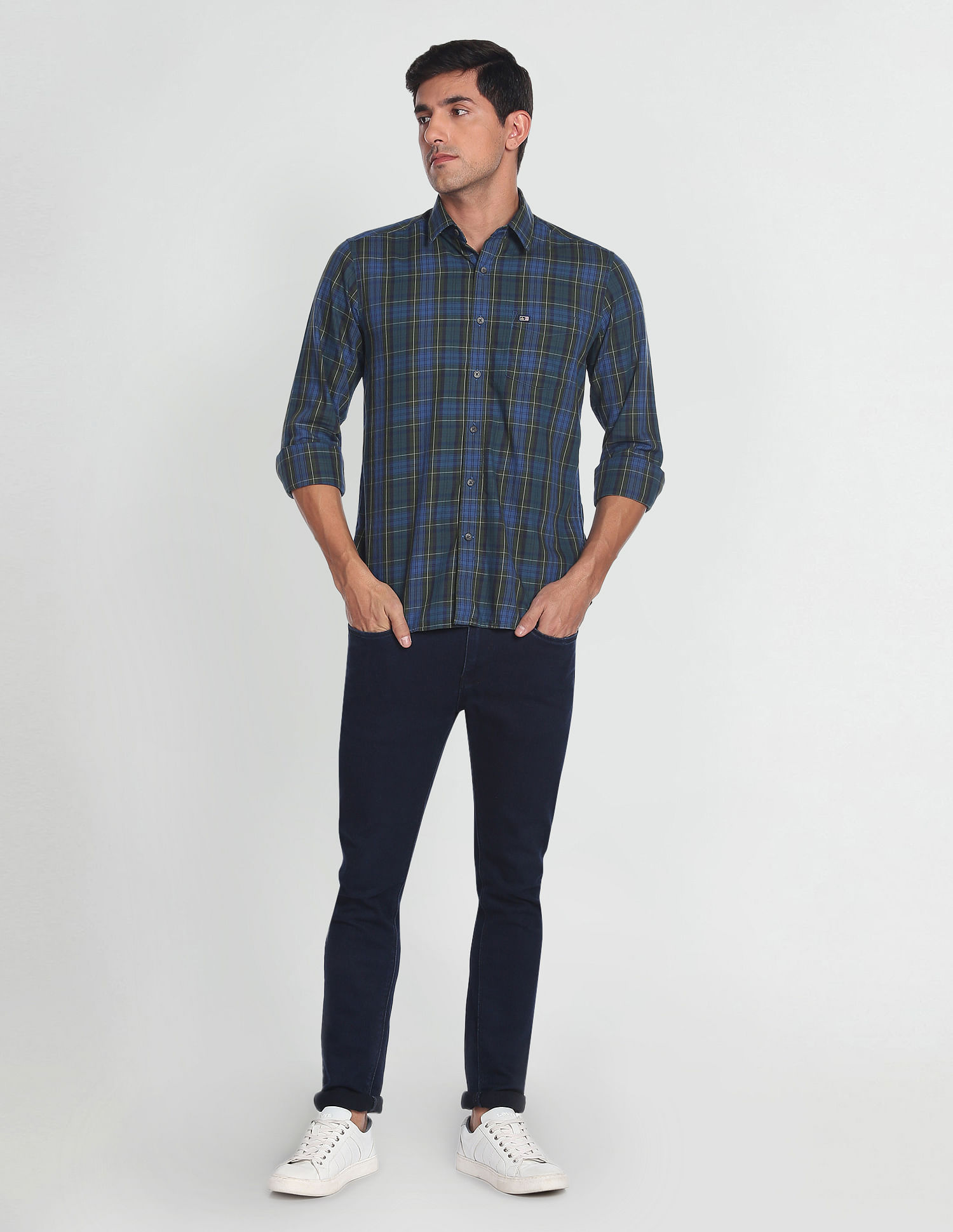 Arrow Sports Manhattan Slim Fit Plaid Shirt