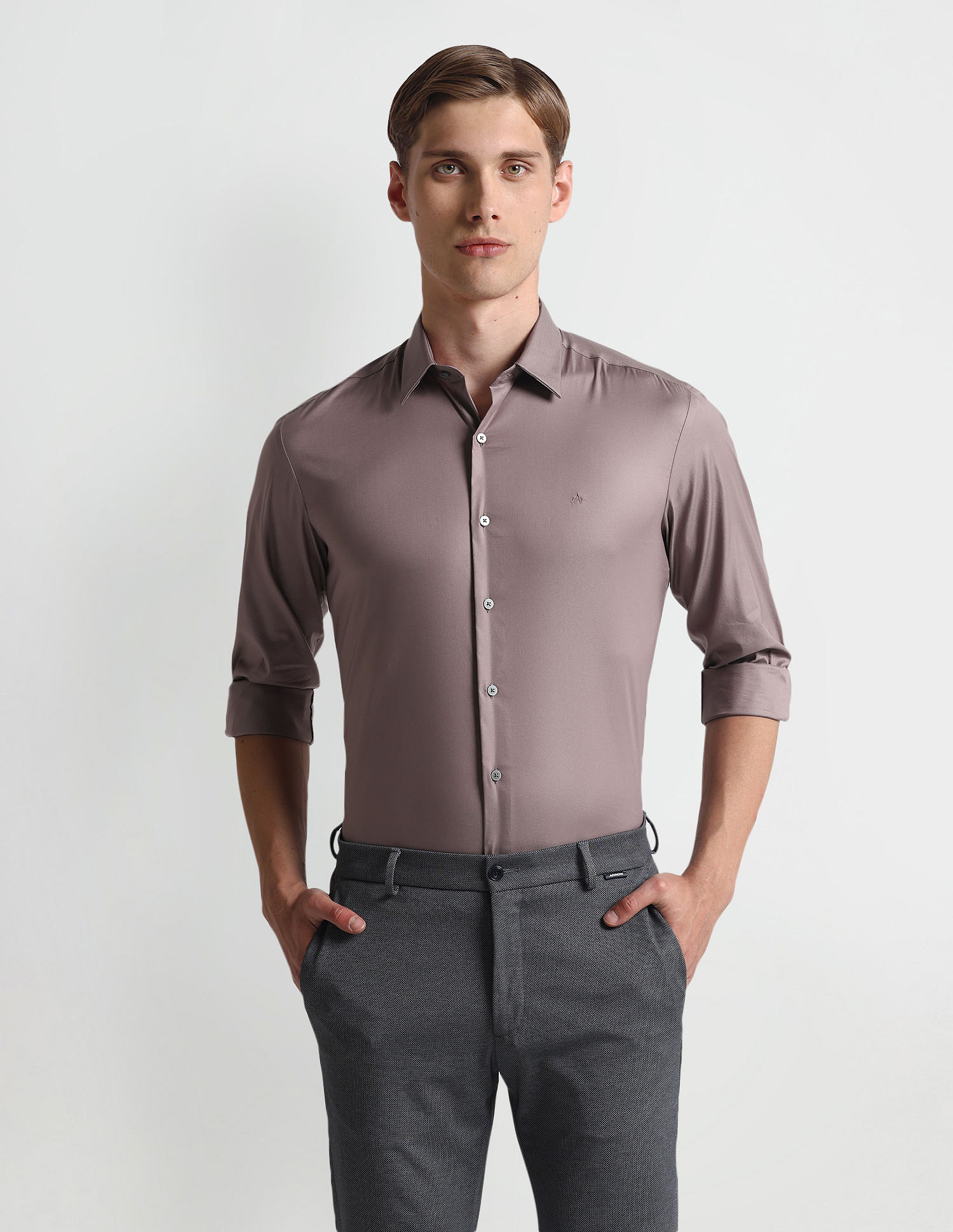 Arrow Newyork Solid Manhattan Slim Shirt