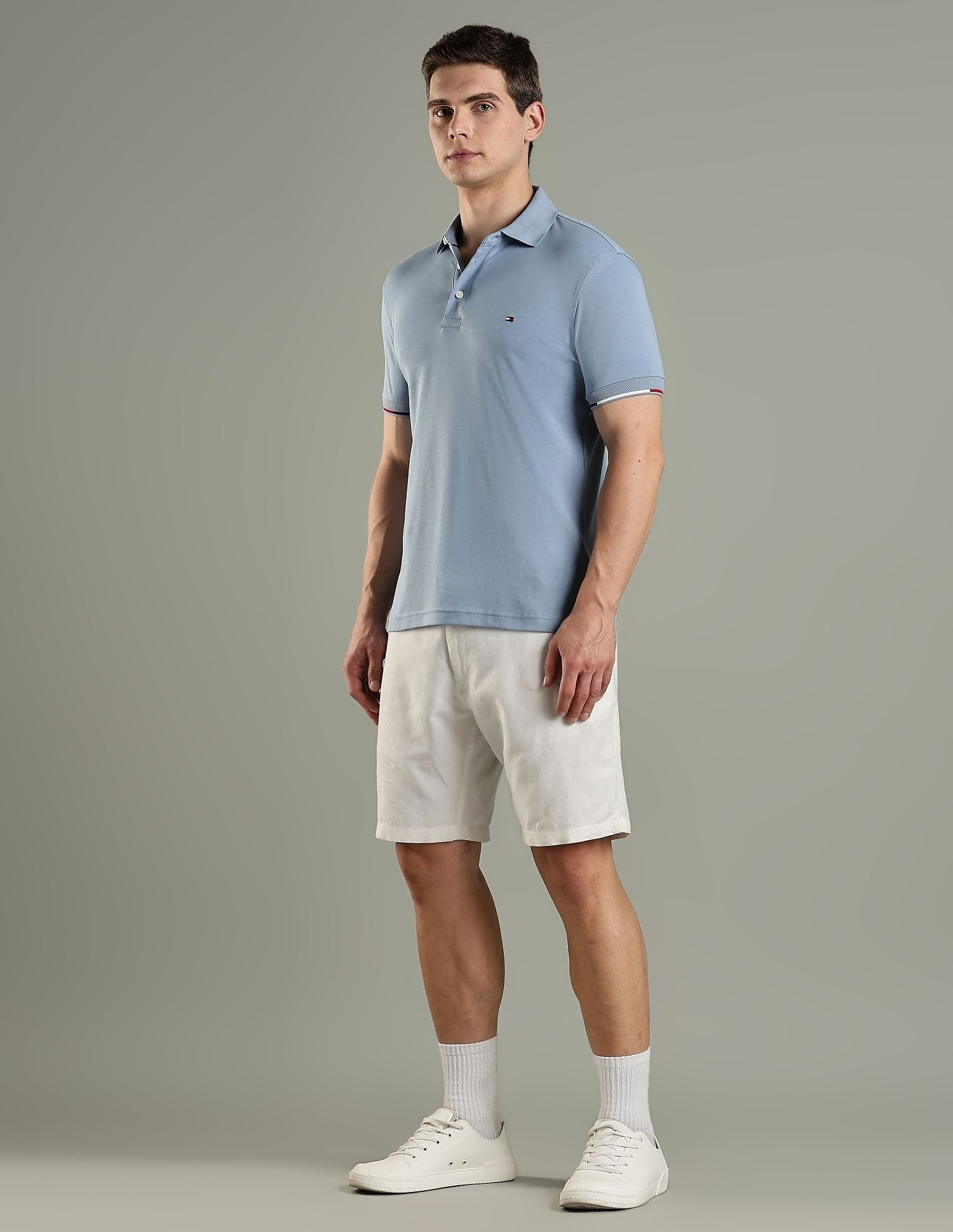 Tommy Hilfiger Solid Slim Fit Cotton Polo T-Shirt
