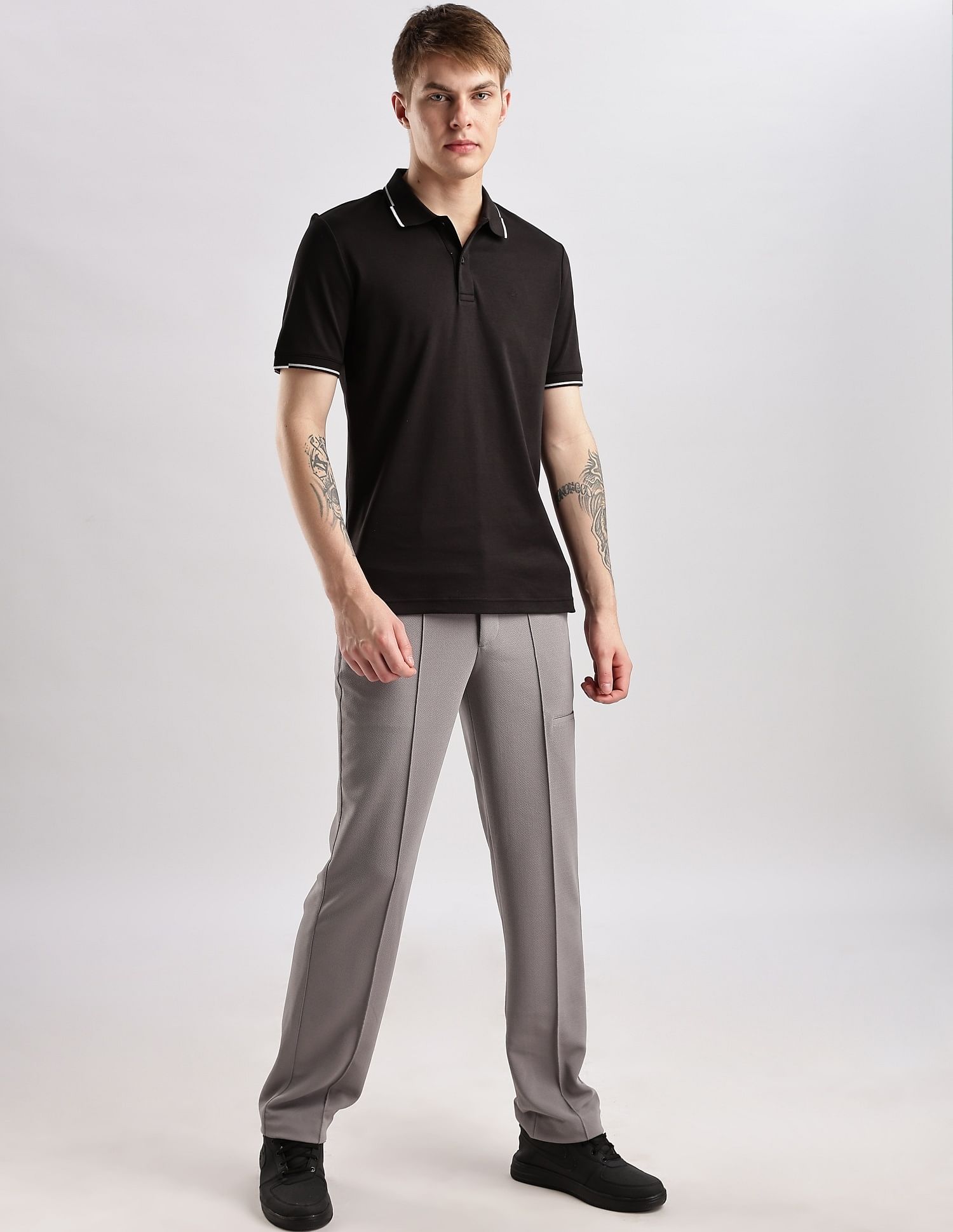 Calvin Klein Jeans Solid Slim Fit Cotton Polo Shirt