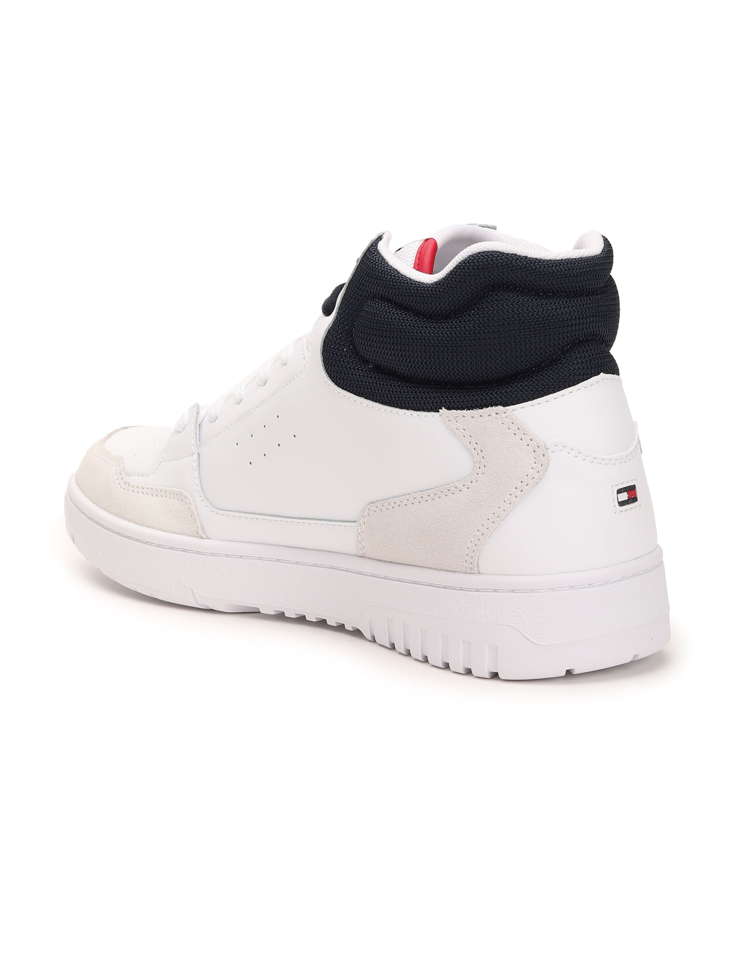 ！t12t9y5m7n7！【ほぼ未使用】MEYER HIGH Buy Tommy Hilfiger Men Mid Top Leather Basket Sneakers