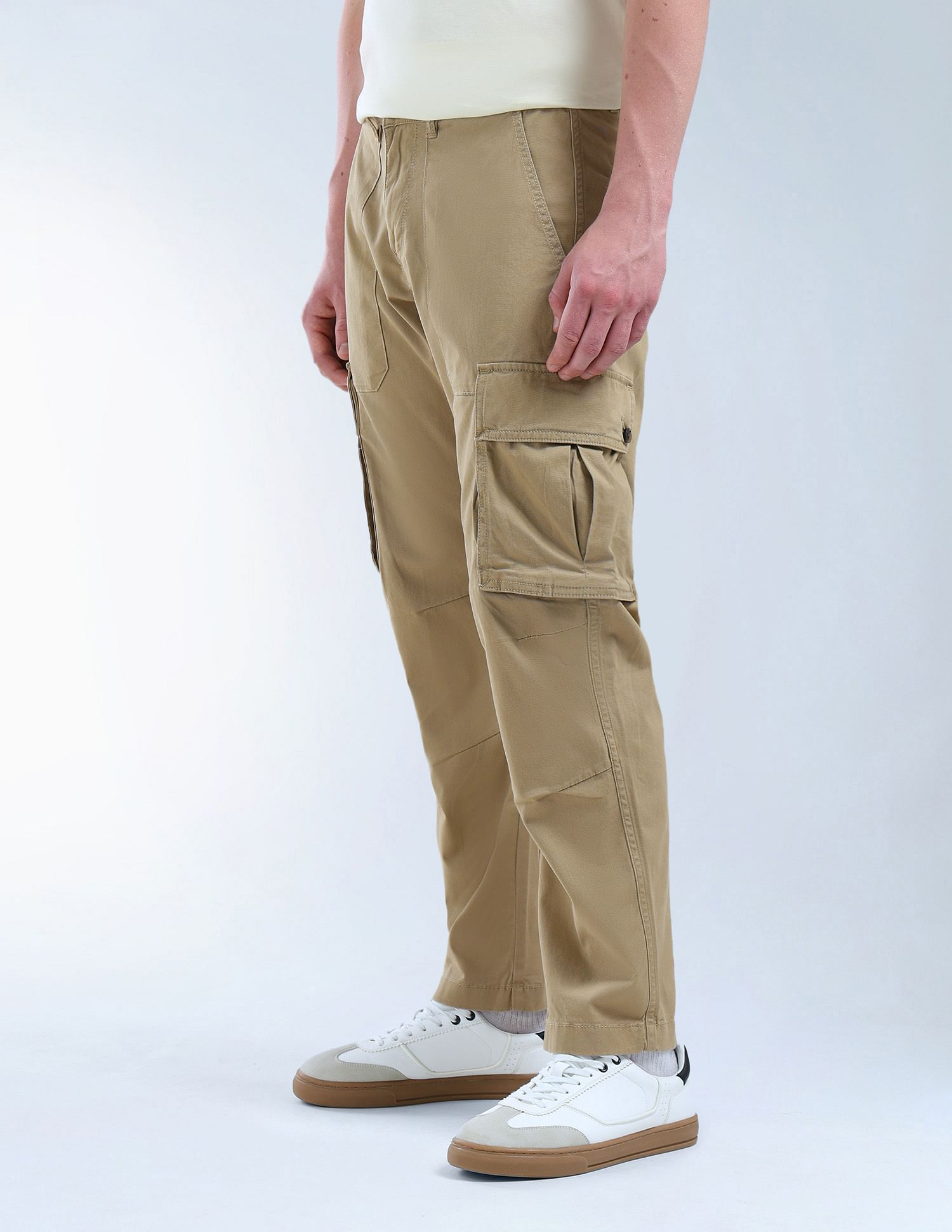 Flying Machine Relaxed Tapered Fit Twill Trousers