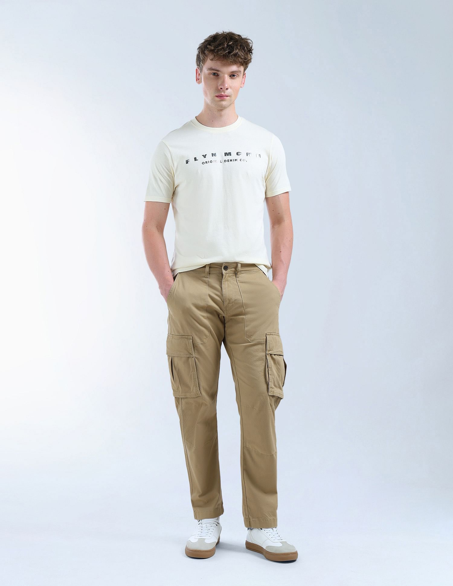 Flying Machine Relaxed Tapered Fit Twill Trousers