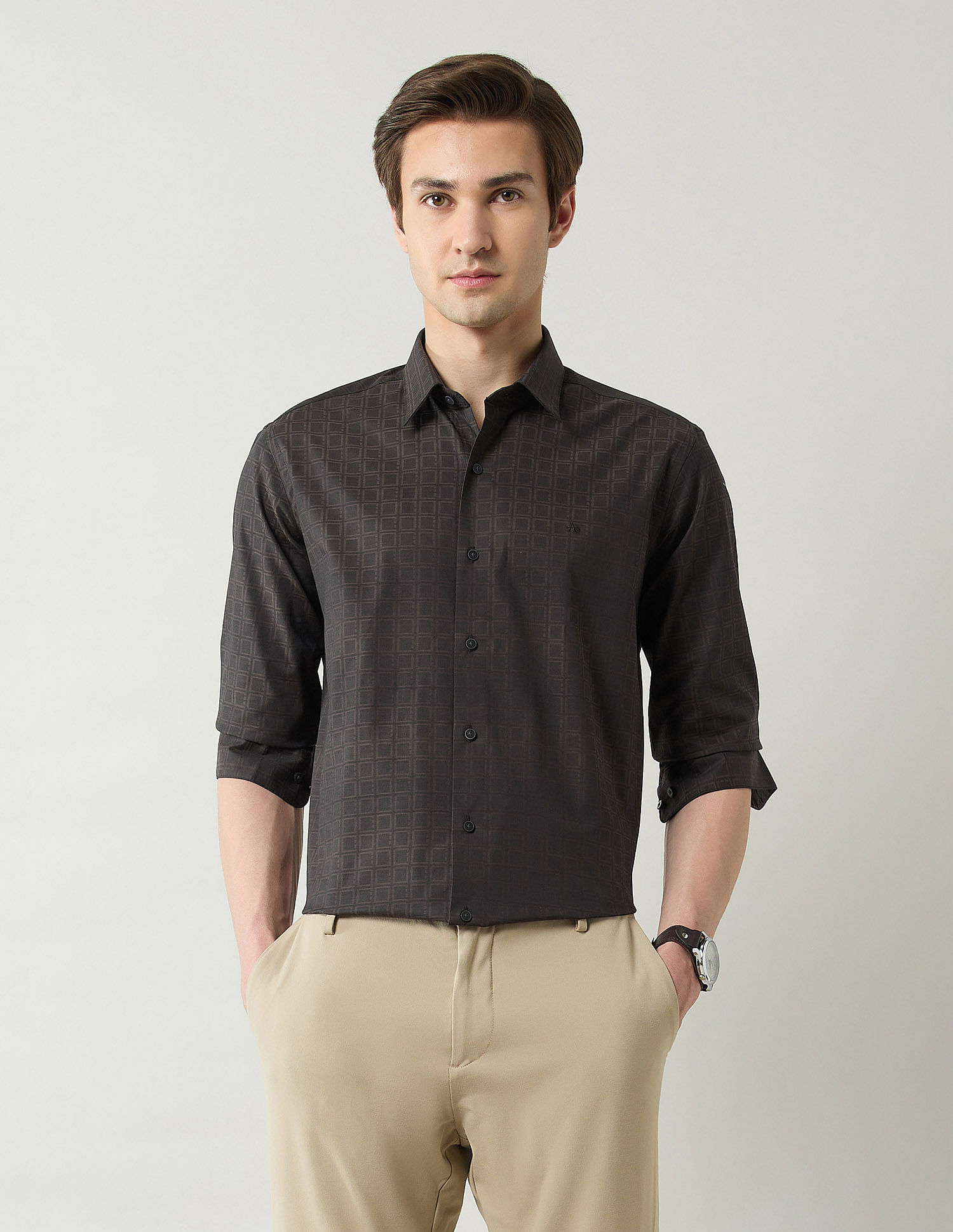 Arrow Newyork Pure Cotton Geometric Printed Shirt