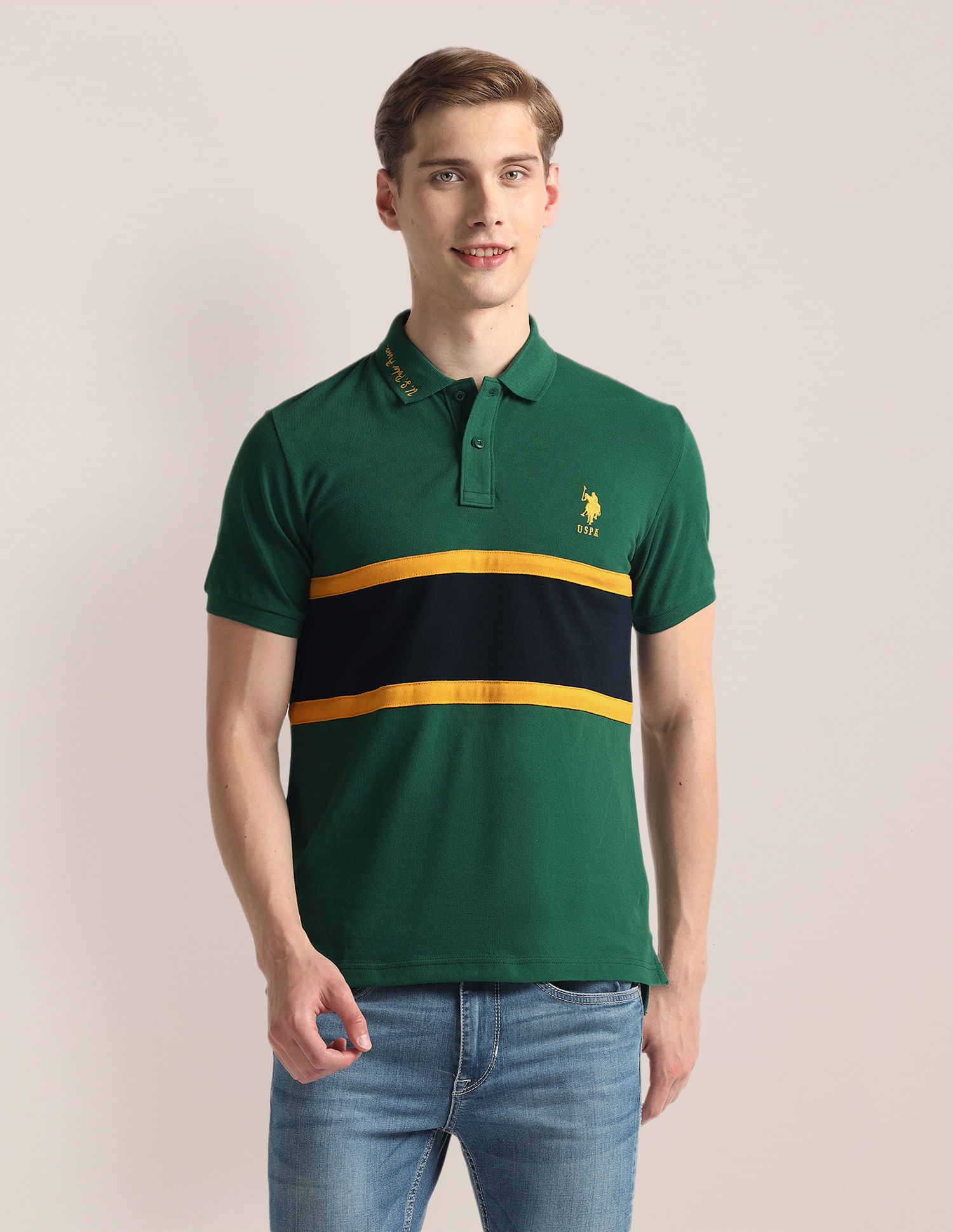 U.S. Polo Assn. Colour Block Slim Polo Shirt