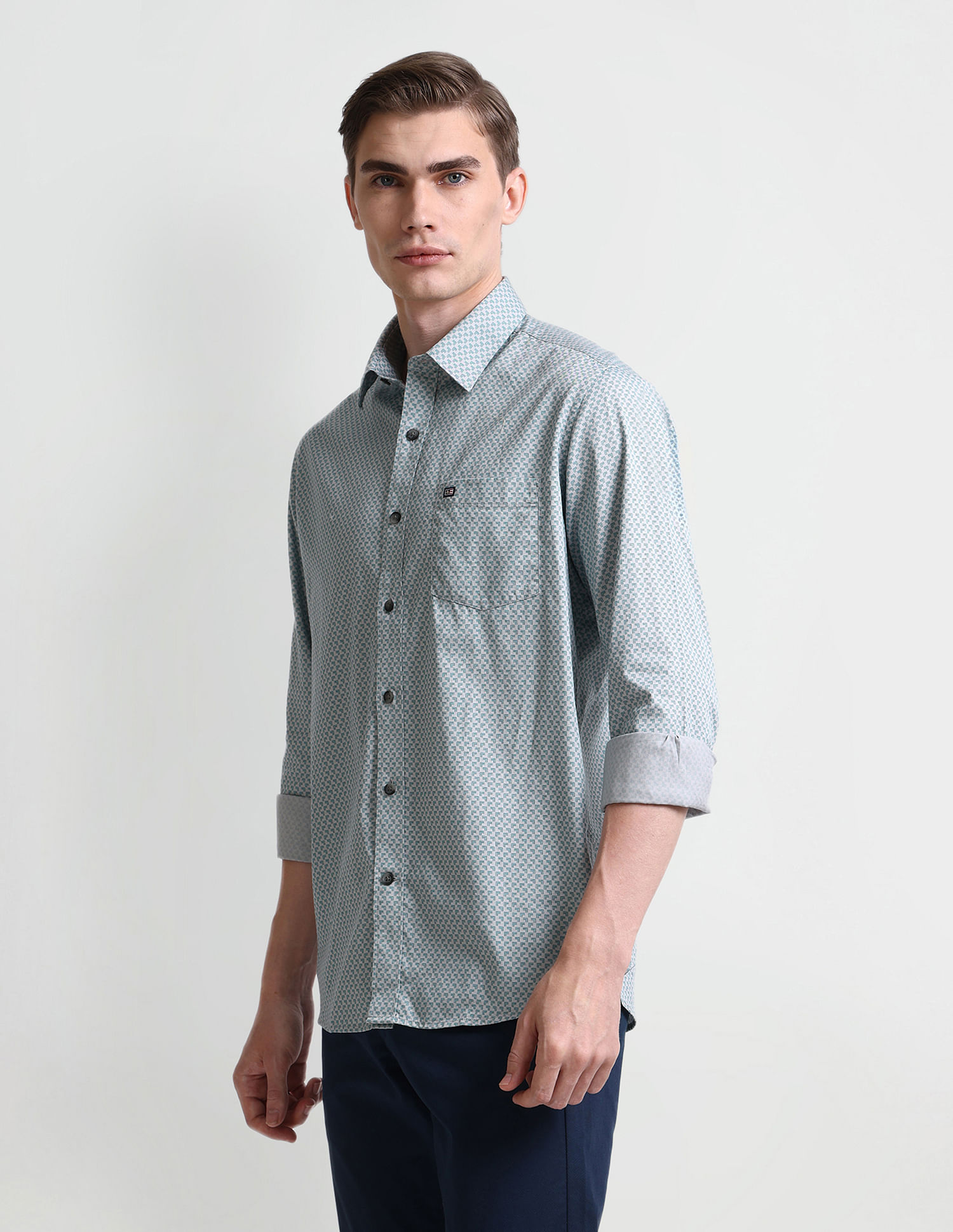 Arrow Sport Geometric Print Slim Fit Shirt