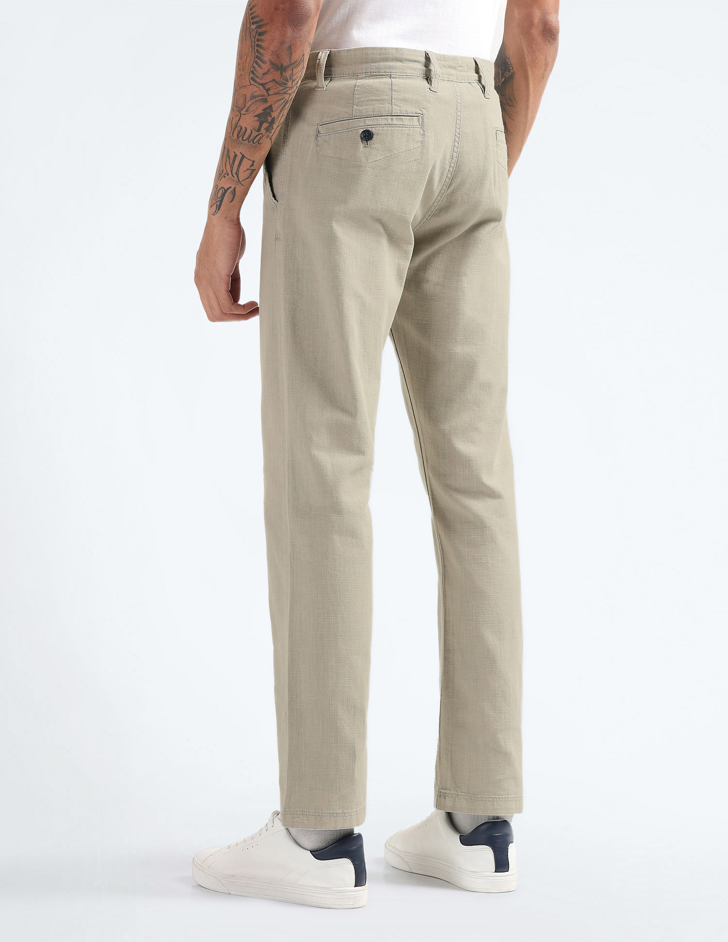 Flying Machine Relaxed Straight Heathered Trousers