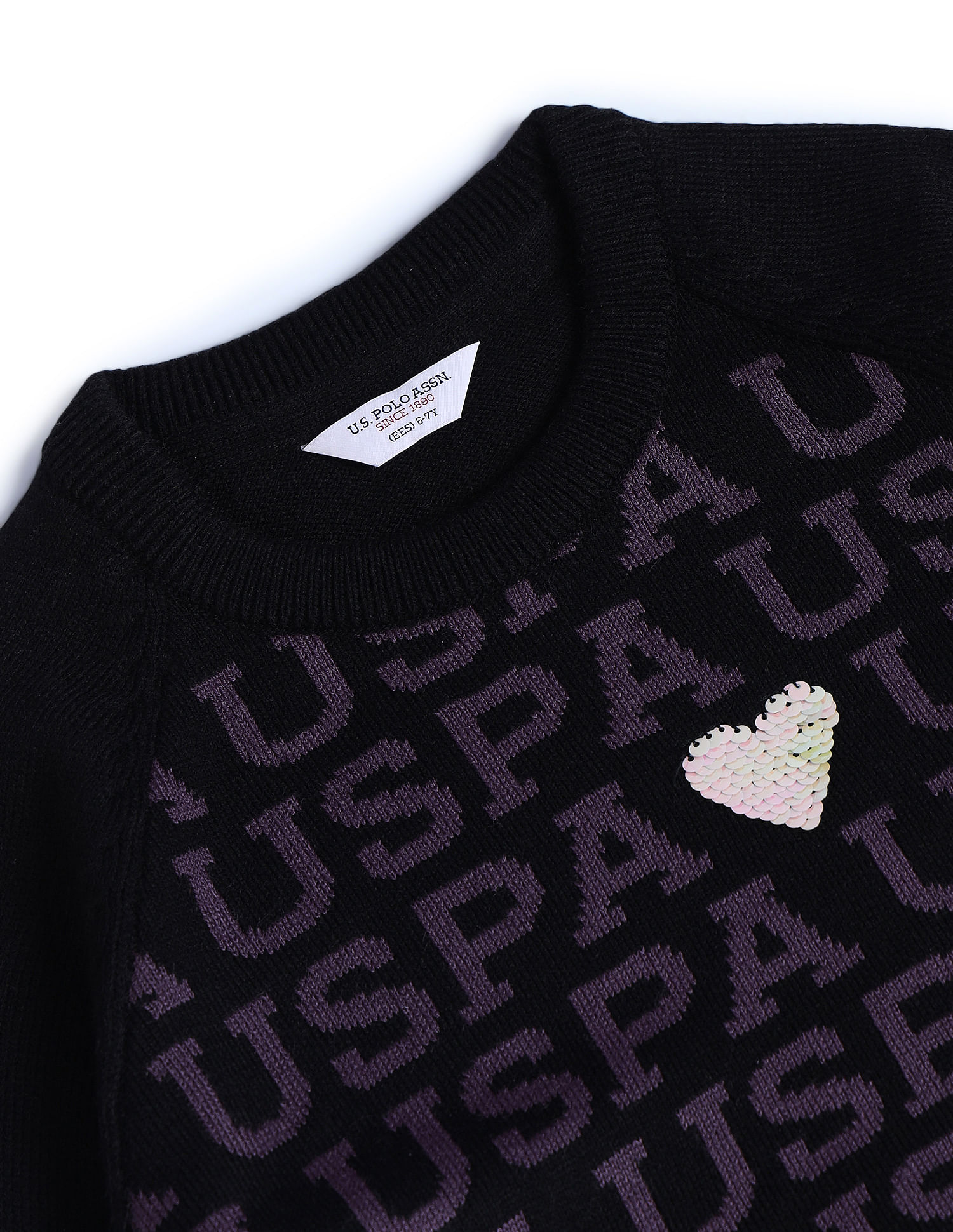 U.S. Polo Assn. Kids Girls Flip Sequence Sweater