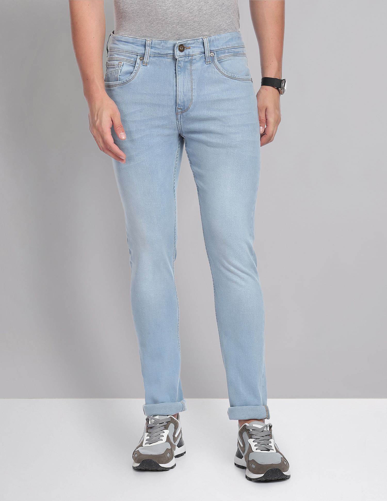AD by Arvind Slim Fit Stone Wash All Day Jeans