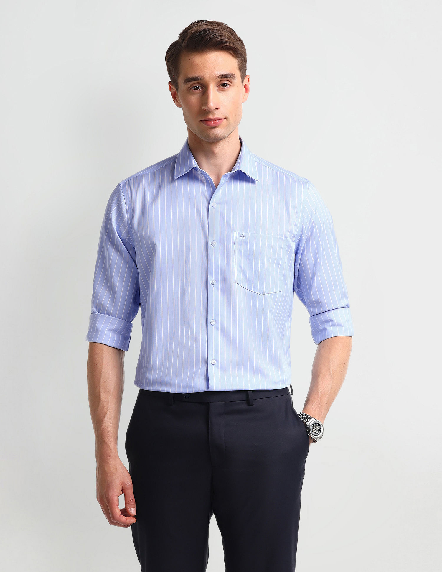 Arrow Liberty Classic Fit Pinstriped Shirt