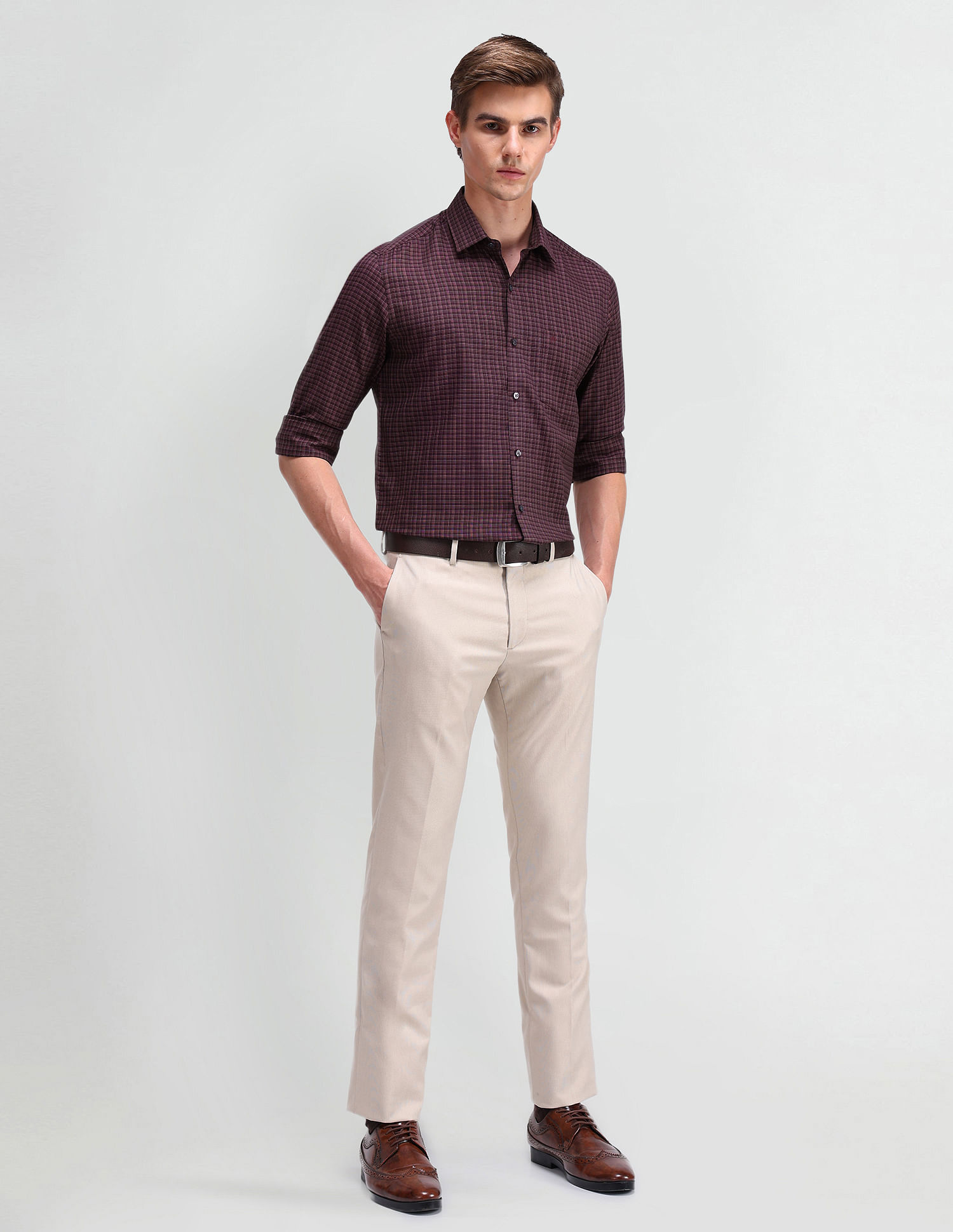 Arrow Gingham Checked Dobby Shirt