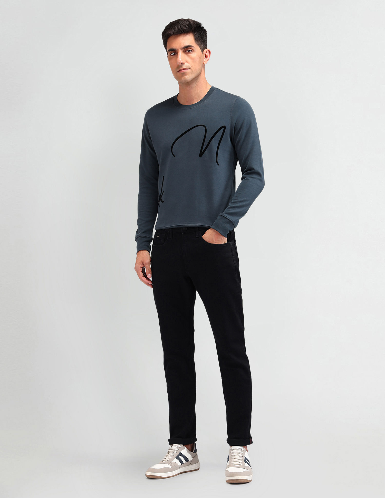 Arrow Newyork Typographic Printed Regular Fit Sweatshirt