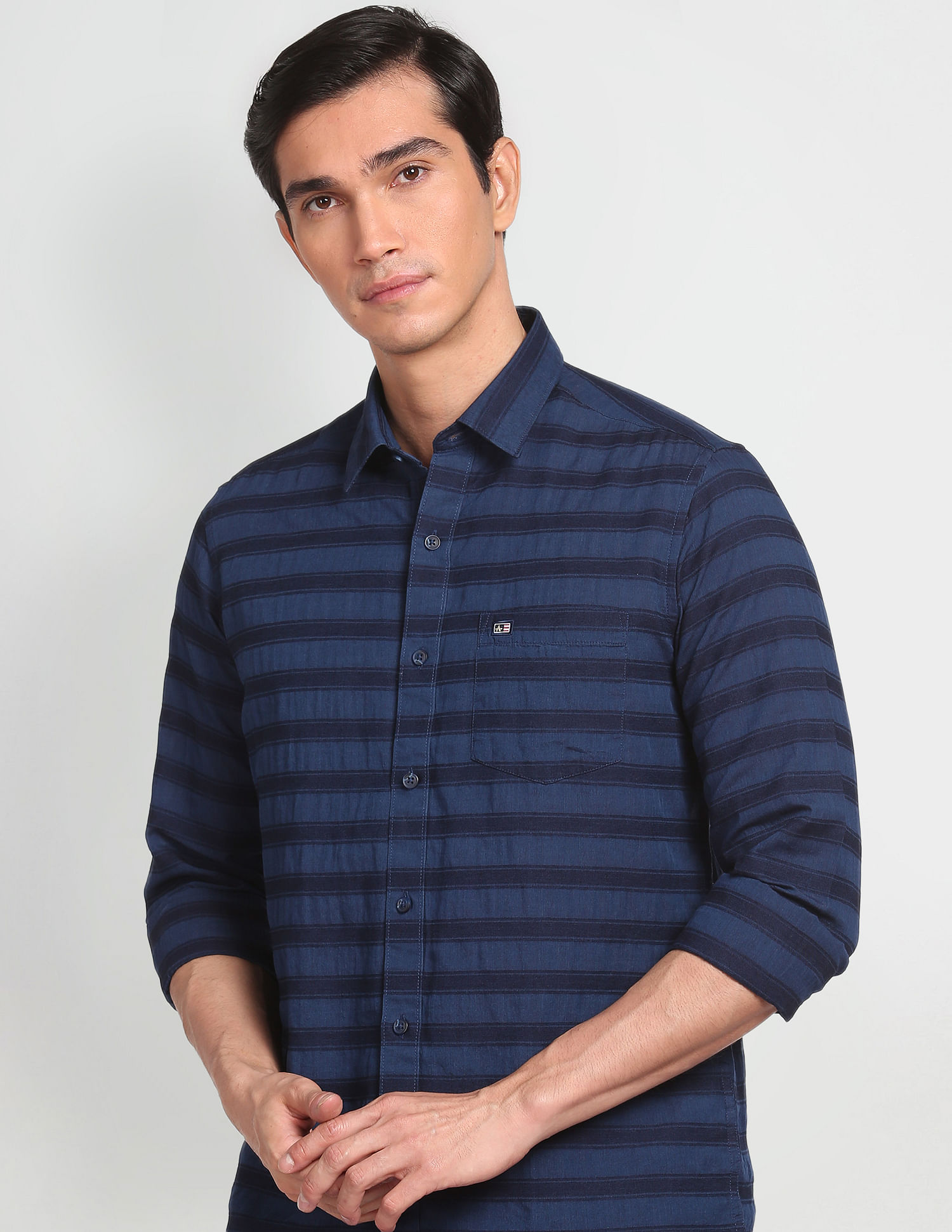 Arrow Sports Horizontal Stripe Cotton Casual Shirt