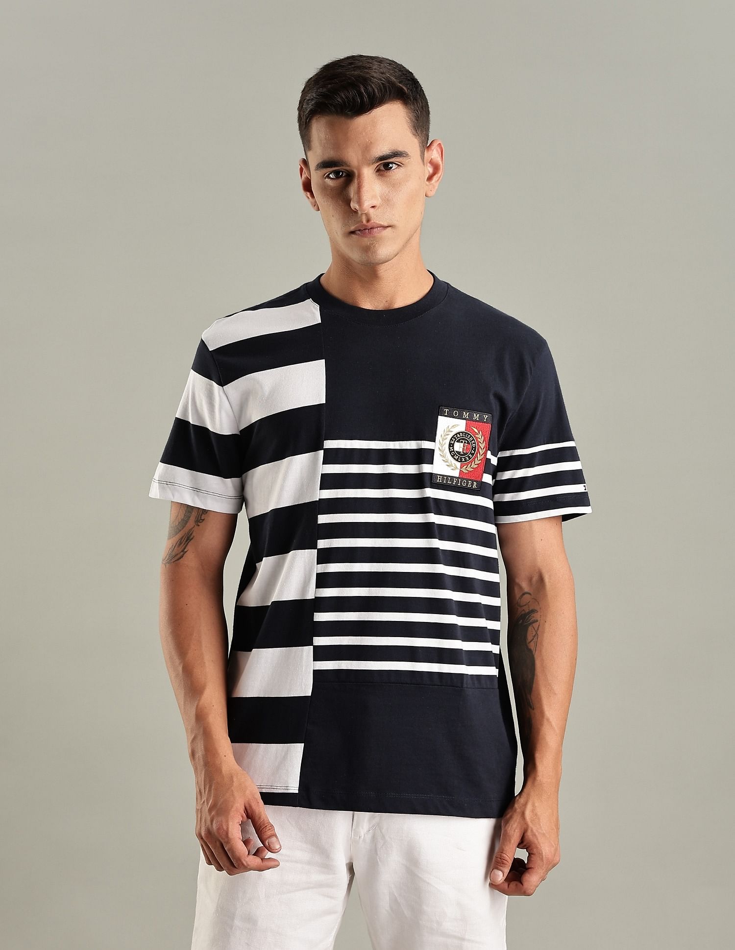 Tommy Hilfiger Striped Regular-Fit Cotton T-Shirt