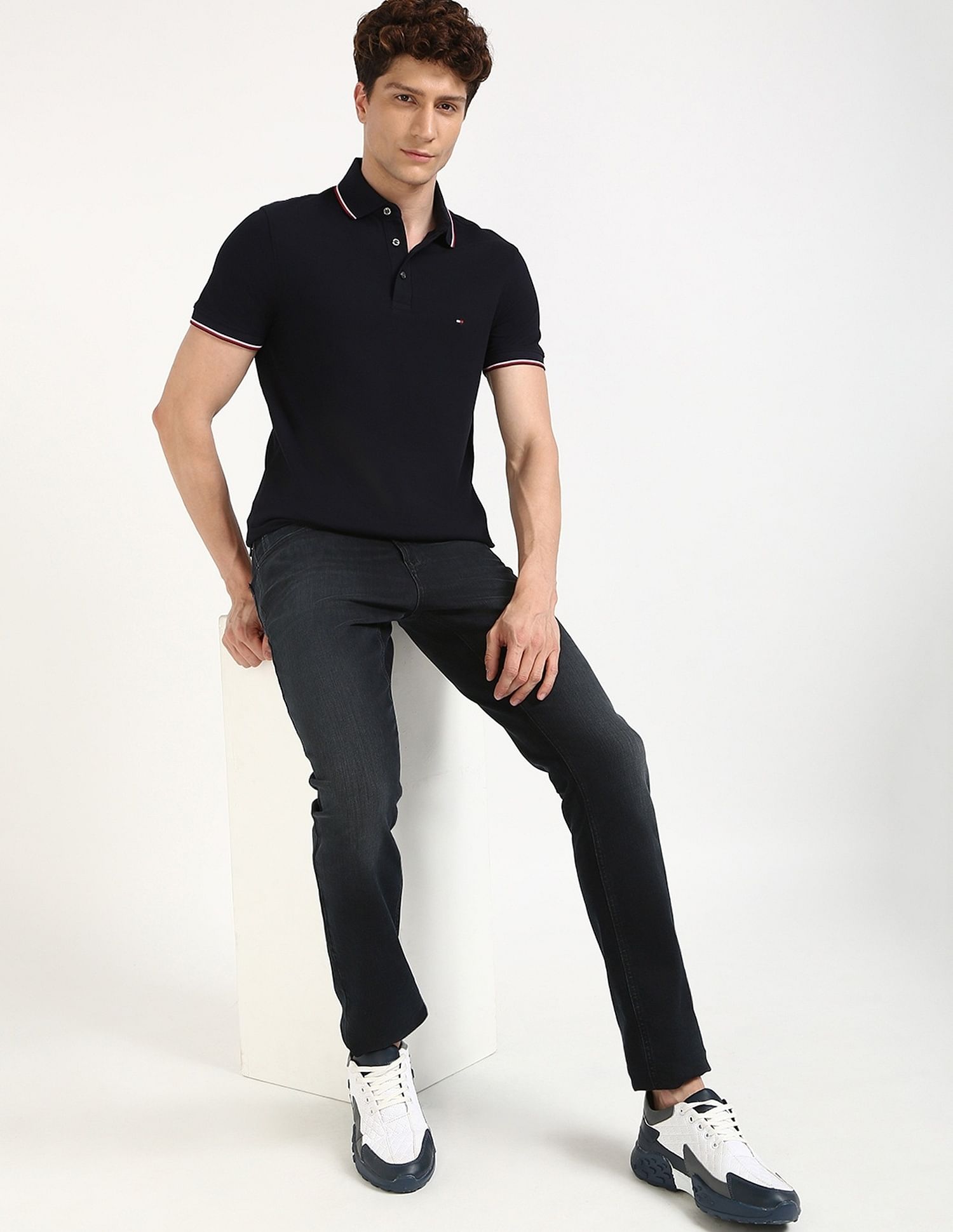 Tommy Hilfiger Solid Regular-Fit Cotton Polo Shirt