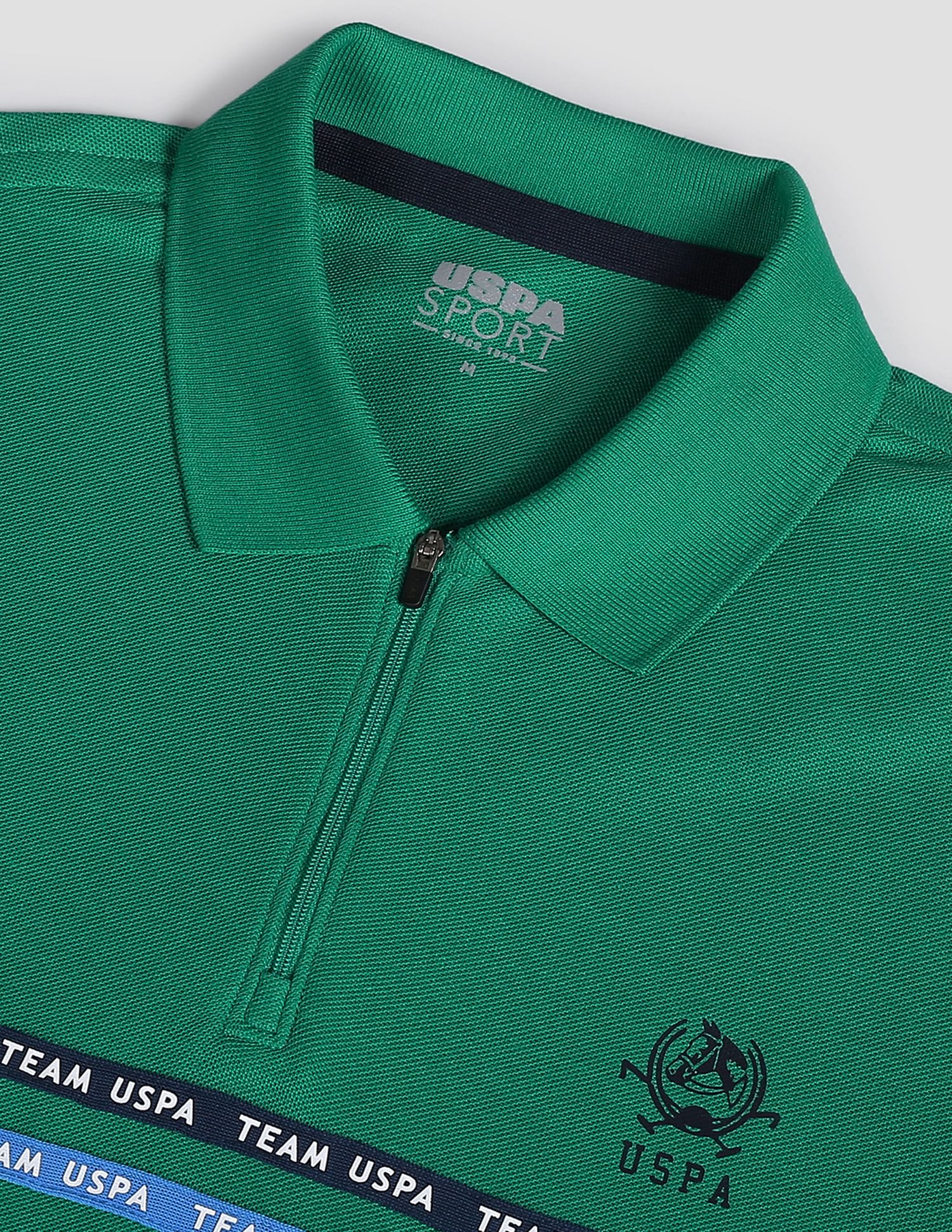 U.S. Polo Assn. Brand Tape Zipper Active Polo Shirt