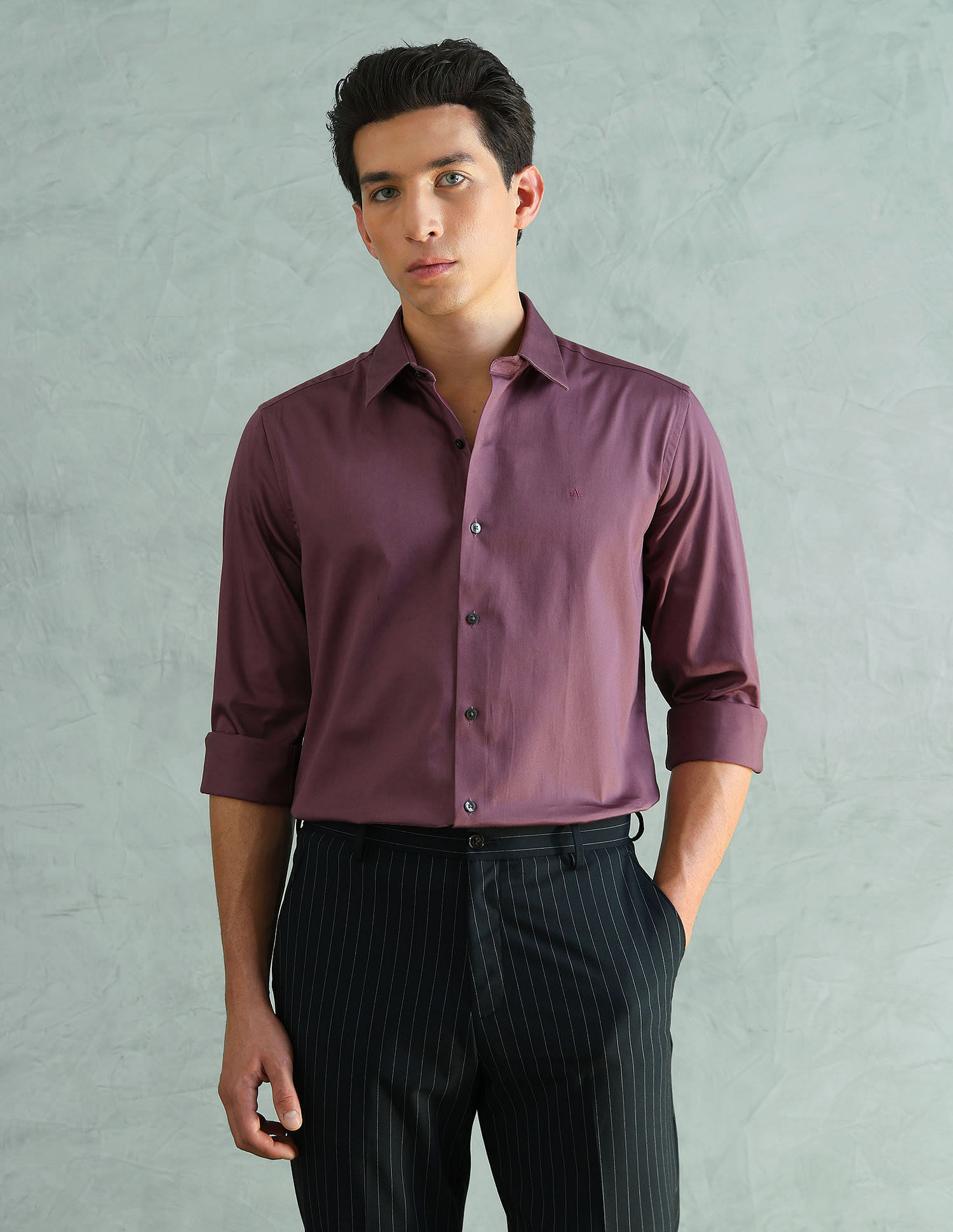 Arrow Newyork Slim Fit Smart Satin Shirt