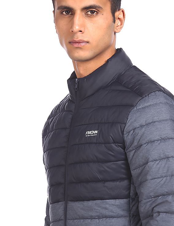Flying Machine High Neck Colour Block Jacket